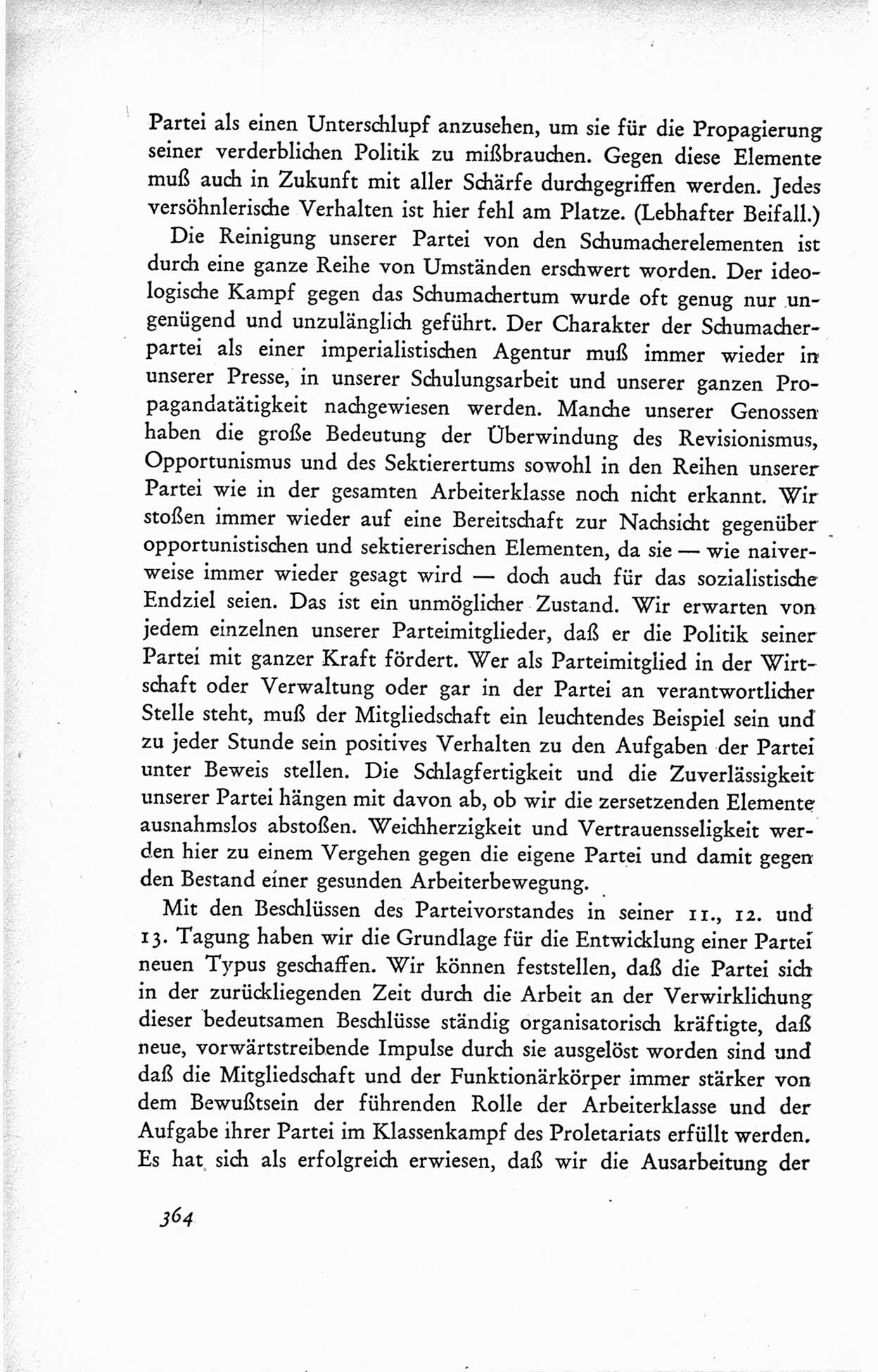 Protokoll der ersten Parteikonferenz der Sozialistischen Einheitspartei Deutschlands (SED) [Sowjetische Besatzungszone (SBZ) Deutschlands] vom 25. bis 28. Januar 1949 im Hause der Deutschen Wirtschaftskommission zu Berlin, Seite 364 (Prot. 1. PK SED SBZ Dtl. 1949, S. 364)