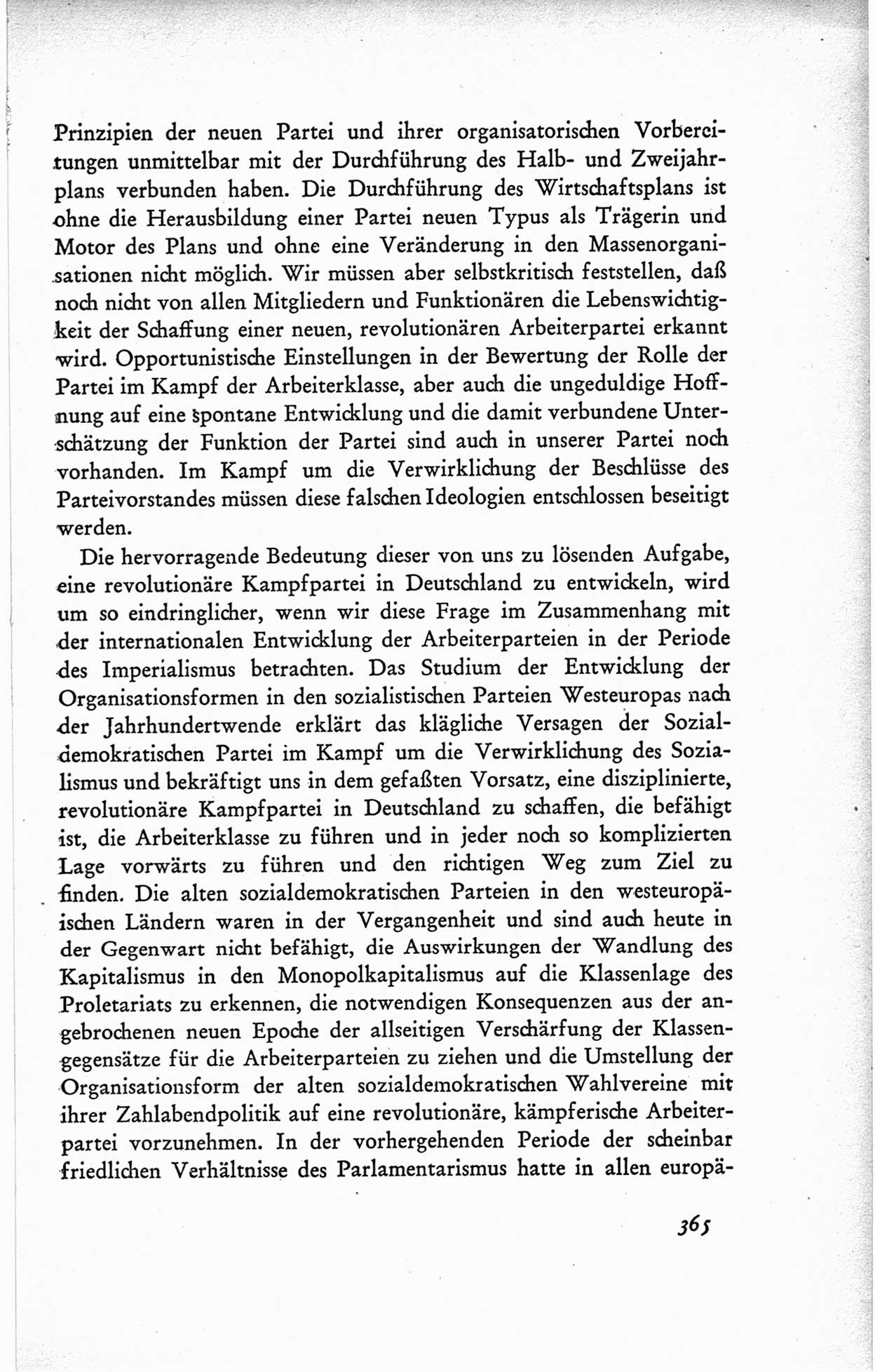 Protokoll der ersten Parteikonferenz der Sozialistischen Einheitspartei Deutschlands (SED) [Sowjetische Besatzungszone (SBZ) Deutschlands] vom 25. bis 28. Januar 1949 im Hause der Deutschen Wirtschaftskommission zu Berlin, Seite 365 (Prot. 1. PK SED SBZ Dtl. 1949, S. 365)