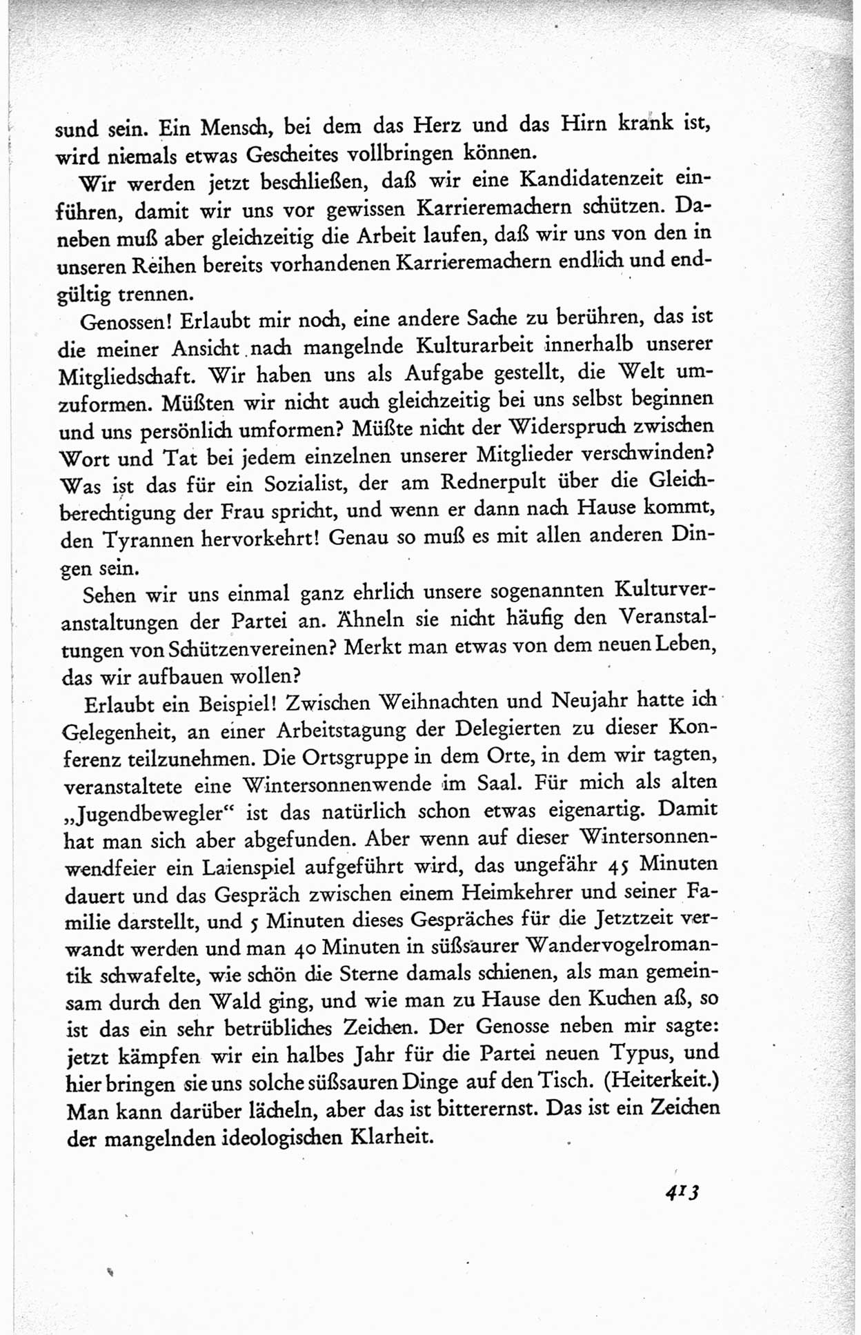 Protokoll der ersten Parteikonferenz der Sozialistischen Einheitspartei Deutschlands (SED) [Sowjetische Besatzungszone (SBZ) Deutschlands] vom 25. bis 28. Januar 1949 im Hause der Deutschen Wirtschaftskommission zu Berlin, Seite 413 (Prot. 1. PK SED SBZ Dtl. 1949, S. 413)