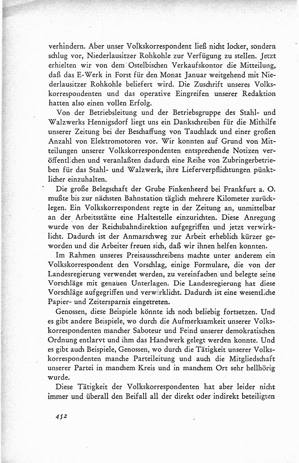 Protokoll der ersten Parteikonferenz der Sozialistischen Einheitspartei Deutschlands (SED) [Sowjetische Besatzungszone (SBZ) Deutschlands] vom 25. bis 28. Januar 1949 im Hause der Deutschen Wirtschaftskommission zu Berlin, Seite 452 (Prot. 1. PK SED SBZ Dtl. 1949, S. 452)