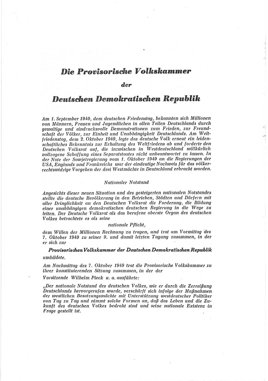 Provisorische Volkskammer (VK) der Deutschen Demokratischen Republik (DDR) 1949-1950, Dokument 3 (Prov. VK DDR 1949-1950, Dok. 3)