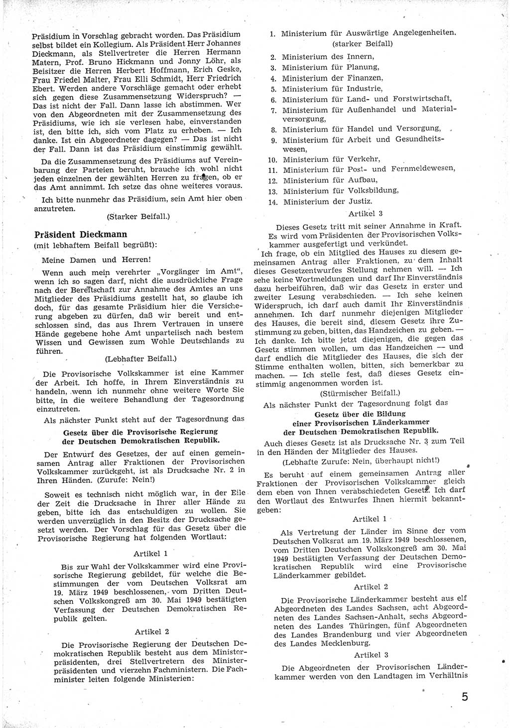 Provisorische Volkskammer (VK) der Deutschen Demokratischen Republik (DDR) 1949-1950, Dokument 17 (Prov. VK DDR 1949-1950, Dok. 17)
