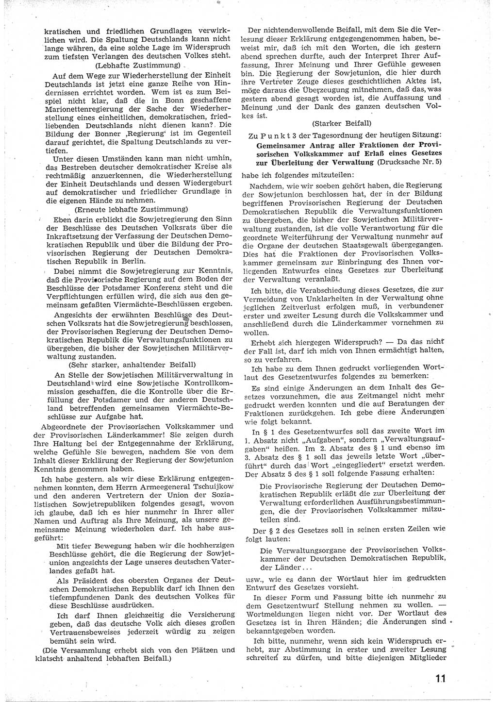 Provisorische Volkskammer (VK) der Deutschen Demokratischen Republik (DDR) 1949-1950, Dokument 23 (Prov. VK DDR 1949-1950, Dok. 23)