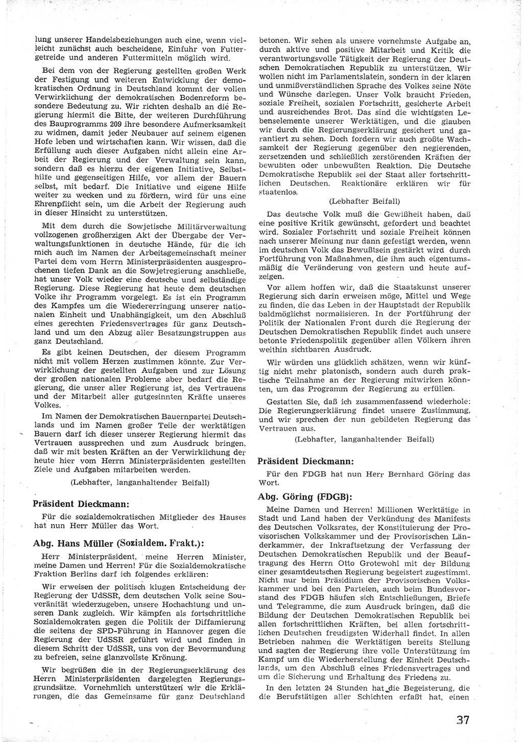 Provisorische Volkskammer (VK) der Deutschen Demokratischen Republik (DDR) 1949-1950, Dokument 49 (Prov. VK DDR 1949-1950, Dok. 49)