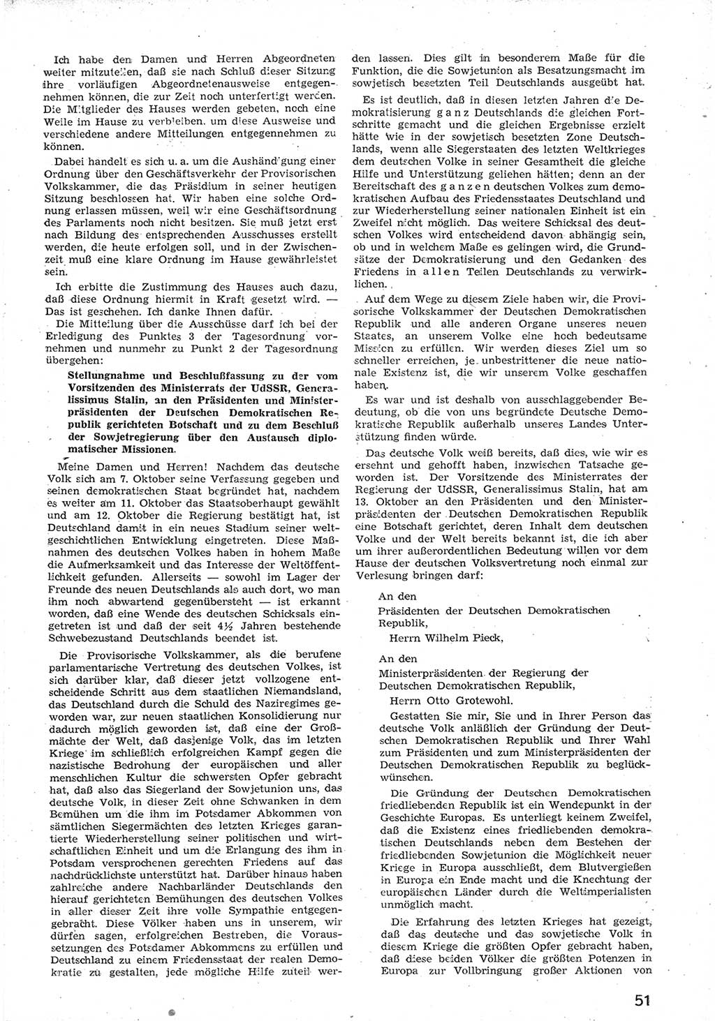 Provisorische Volkskammer (VK) der Deutschen Demokratischen Republik (DDR) 1949-1950, Dokument 63 (Prov. VK DDR 1949-1950, Dok. 63)