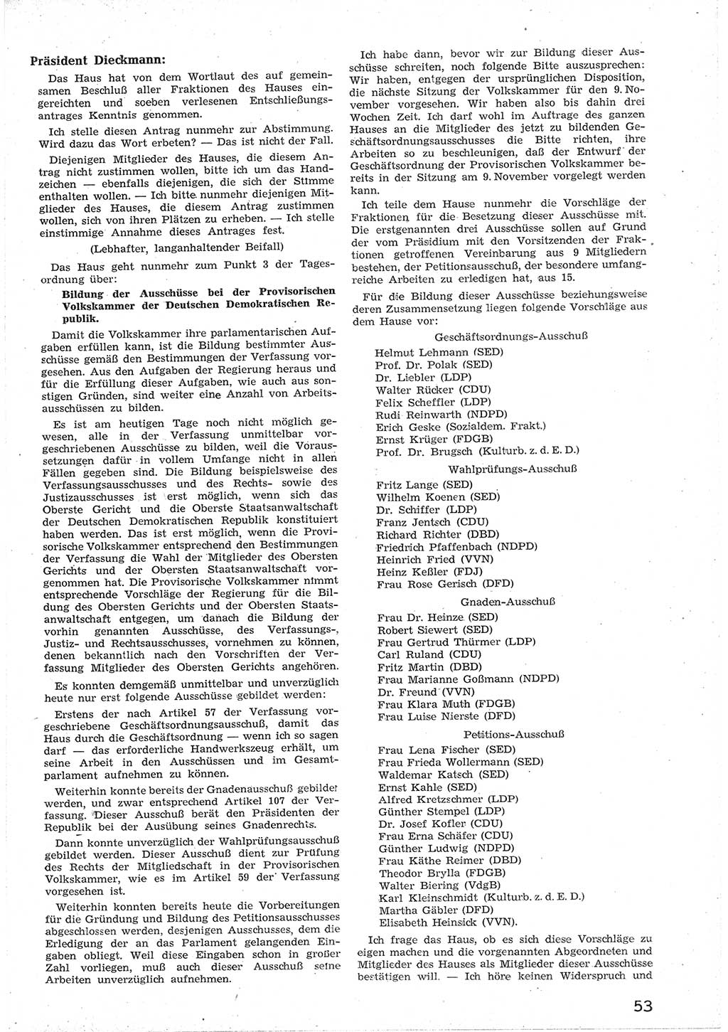 Provisorische Volkskammer (VK) der Deutschen Demokratischen Republik (DDR) 1949-1950, Dokument 65 (Prov. VK DDR 1949-1950, Dok. 65)