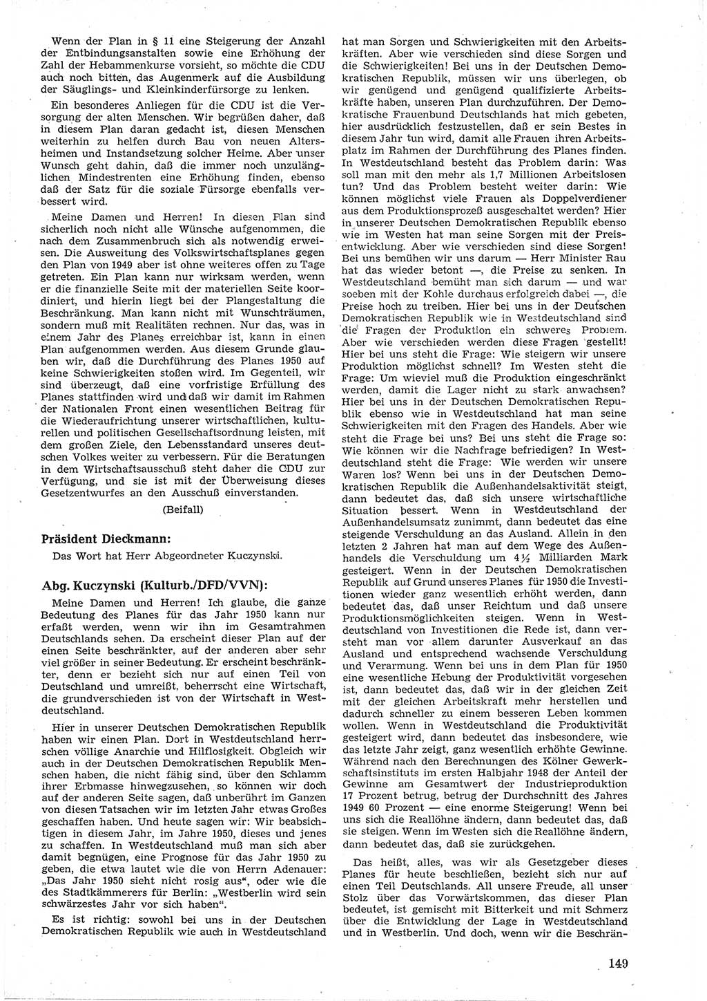 Provisorische Volkskammer (VK) der Deutschen Demokratischen Republik (DDR) 1949-1950, Dokument 161 (Prov. VK DDR 1949-1950, Dok. 161)
