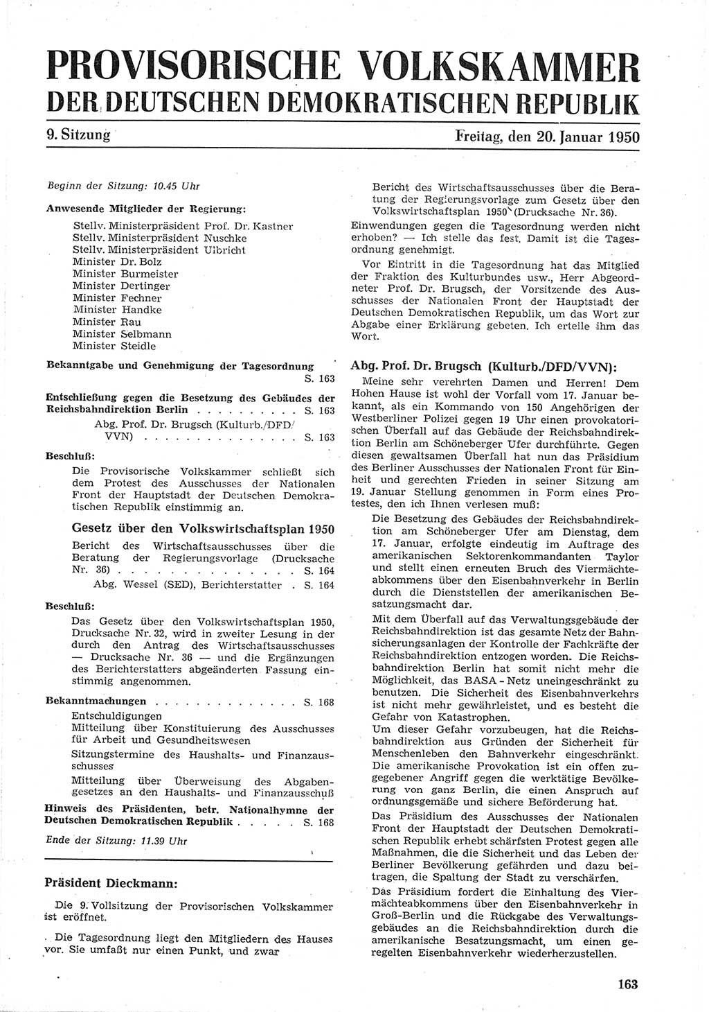 Provisorische Volkskammer (VK) der Deutschen Demokratischen Republik (DDR) 1949-1950, Dokument 175 (Prov. VK DDR 1949-1950, Dok. 175)
