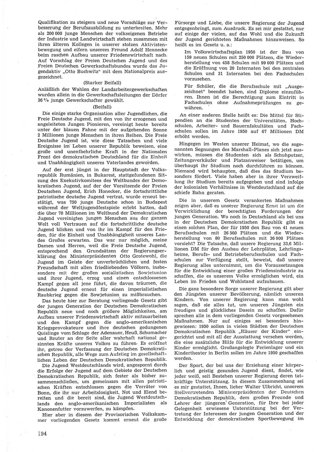 Provisorische Volkskammer (VK) der Deutschen Demokratischen Republik (DDR) 1949-1950, Dokument 206 (Prov. VK DDR 1949-1950, Dok. 206)
