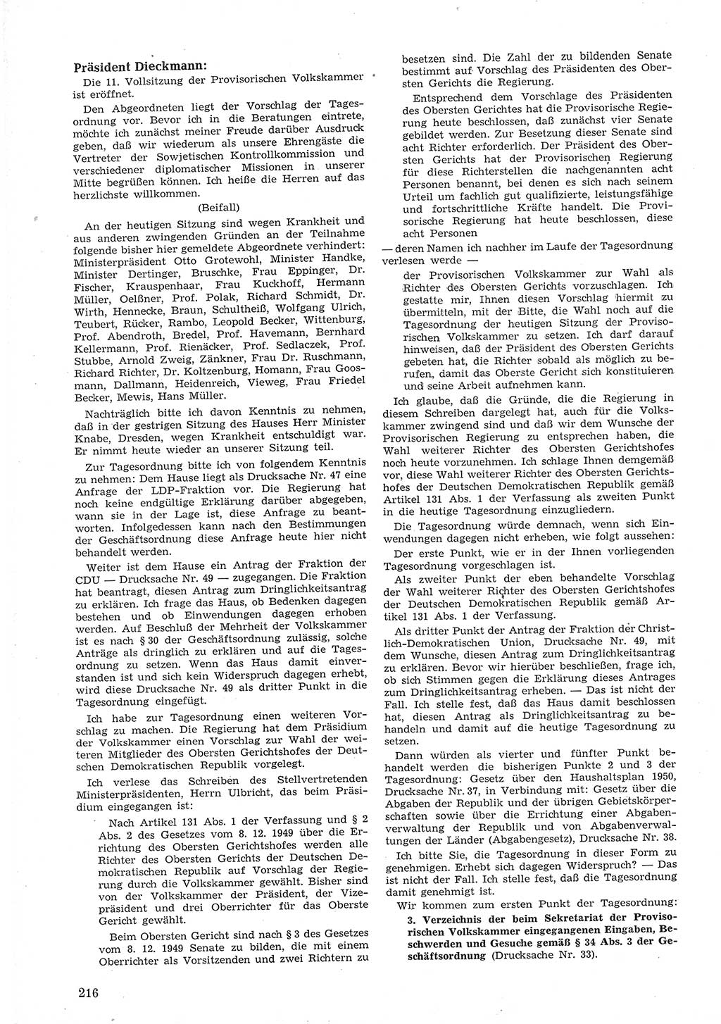 Provisorische Volkskammer (VK) der Deutschen Demokratischen Republik (DDR) 1949-1950, Dokument 230 (Prov. VK DDR 1949-1950, Dok. 230)