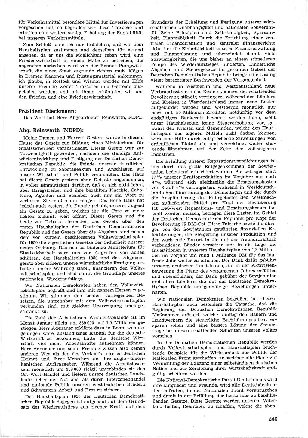 Provisorische Volkskammer (VK) der Deutschen Demokratischen Republik (DDR) 1949-1950, Dokument 257 (Prov. VK DDR 1949-1950, Dok. 257)