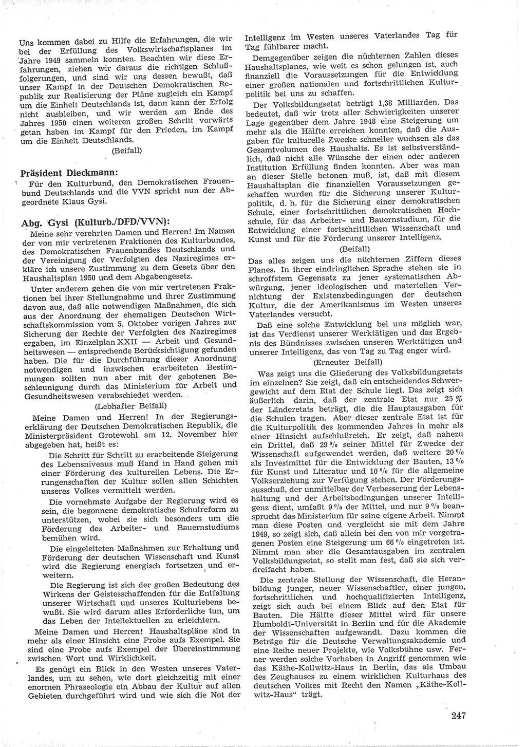 Provisorische Volkskammer (VK) der Deutschen Demokratischen Republik (DDR) 1949-1950, Dokument 261 (Prov. VK DDR 1949-1950, Dok. 261)
