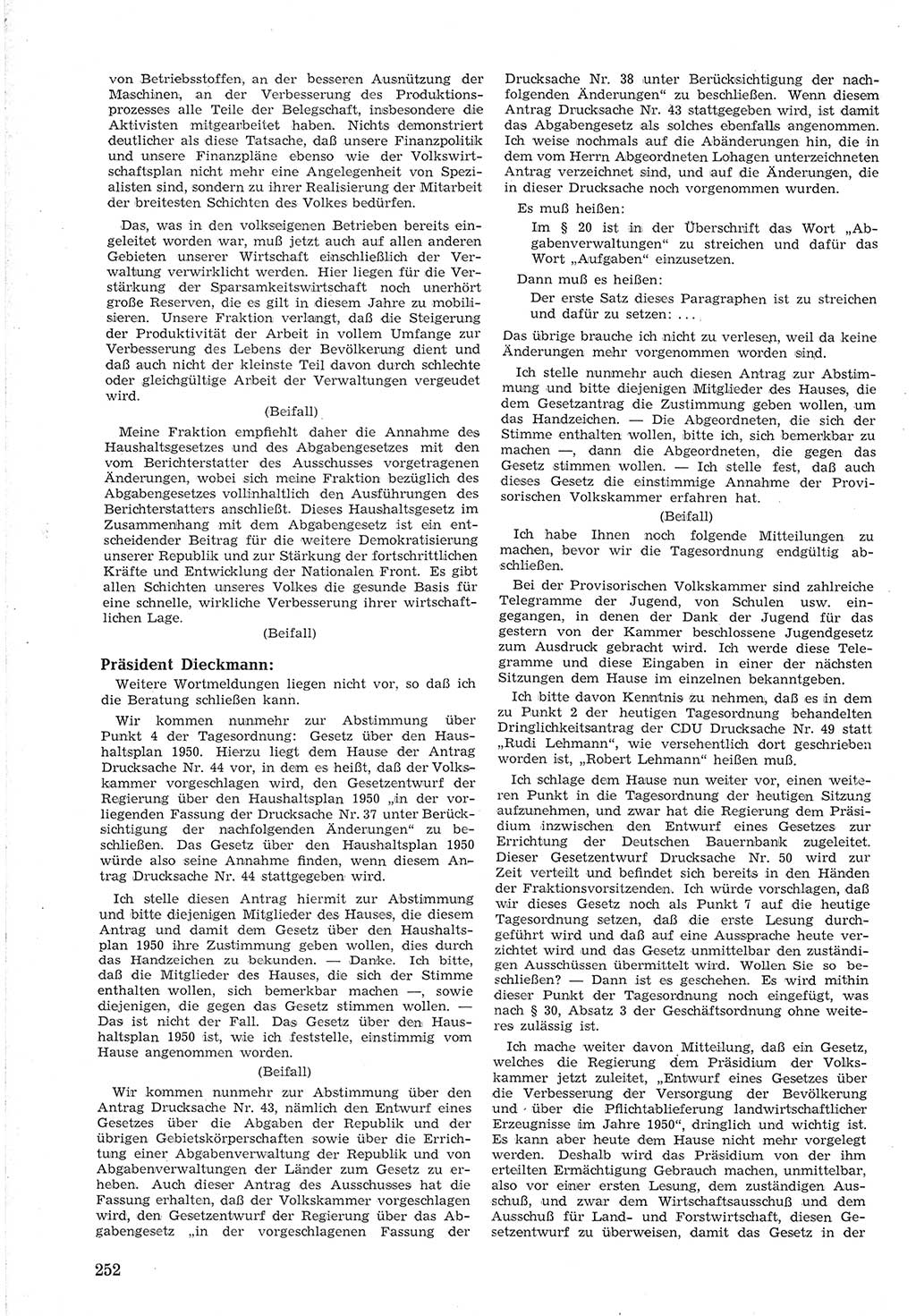 Provisorische Volkskammer (VK) der Deutschen Demokratischen Republik (DDR) 1949-1950, Dokument 266 (Prov. VK DDR 1949-1950, Dok. 266)