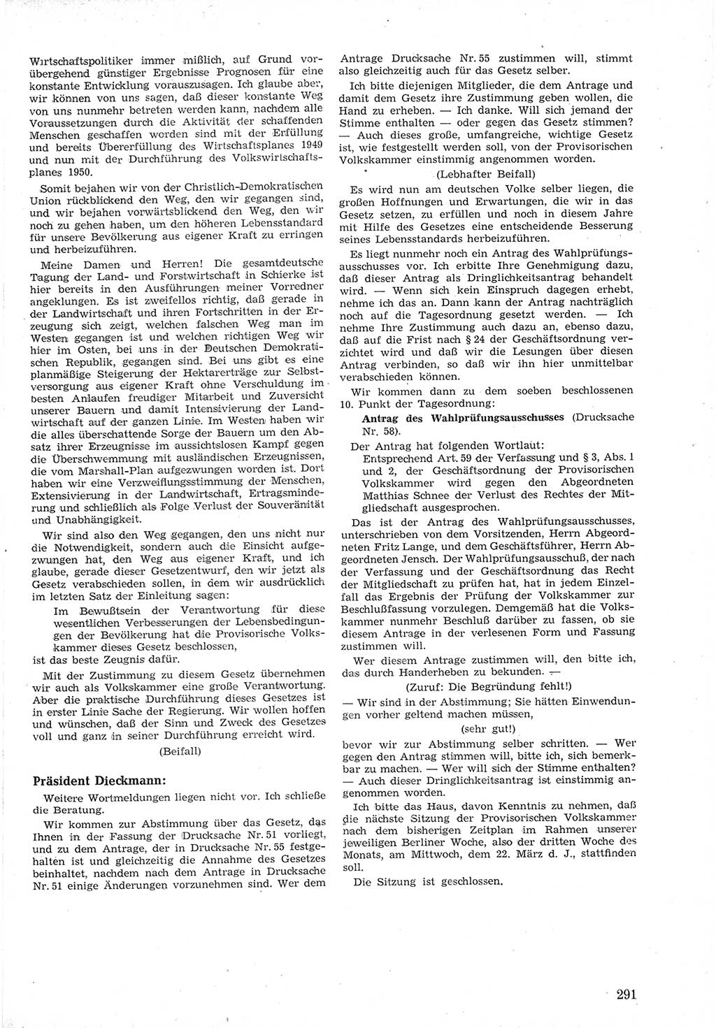 Provisorische Volkskammer (VK) der Deutschen Demokratischen Republik (DDR) 1949-1950, Dokument 305 (Prov. VK DDR 1949-1950, Dok. 305)