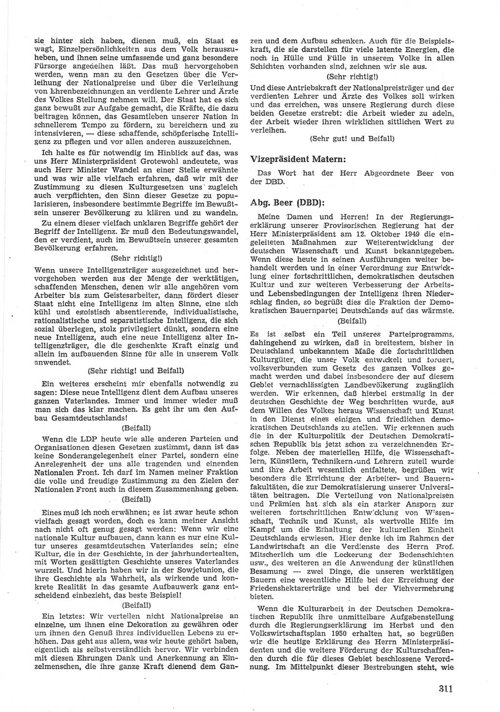Provisorische Volkskammer (VK) der Deutschen Demokratischen Republik (DDR) 1949-1950, Dokument 325 (Prov. VK DDR 1949-1950, Dok. 325)