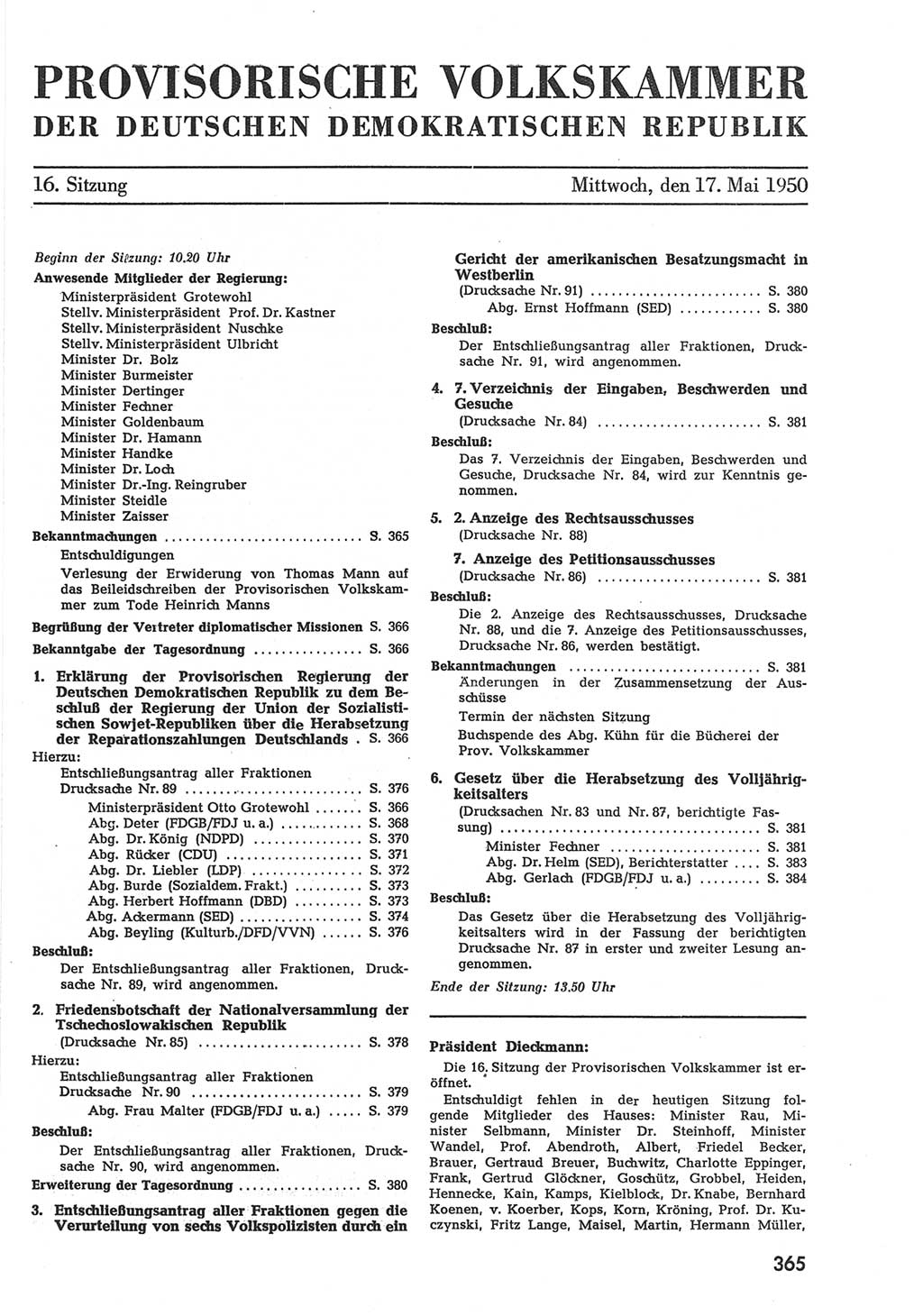 Provisorische Volkskammer (VK) der Deutschen Demokratischen Republik (DDR) 1949-1950, Dokument 383 (Prov. VK DDR 1949-1950, Dok. 383)