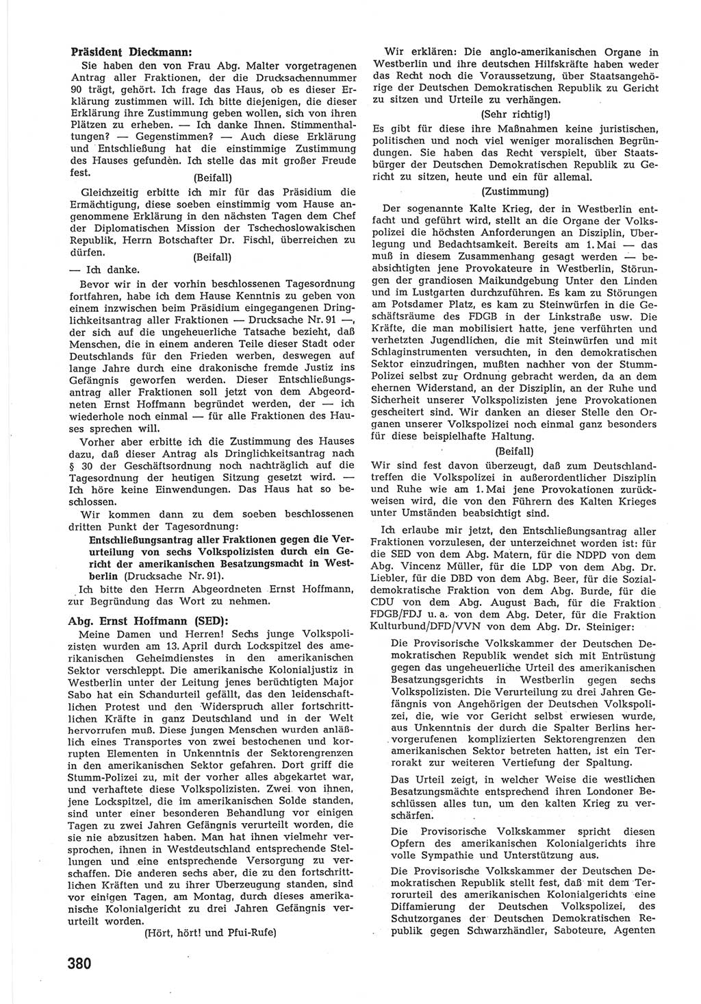 Provisorische Volkskammer (VK) der Deutschen Demokratischen Republik (DDR) 1949-1950, Dokument 398 (Prov. VK DDR 1949-1950, Dok. 398)