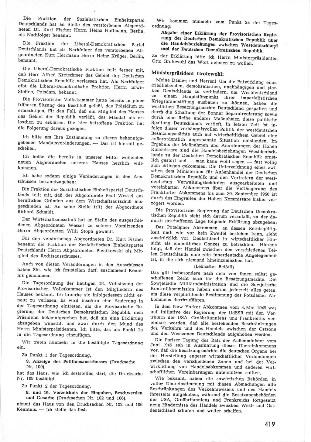 Provisorische Volkskammer (VK) der Deutschen Demokratischen Republik (DDR) 1949-1950, Dokument 437 (Prov. VK DDR 1949-1950, Dok. 437)