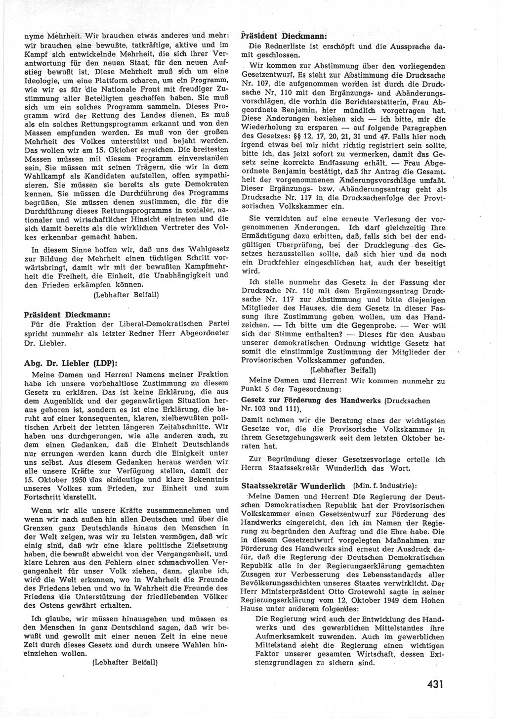 Provisorische Volkskammer (VK) der Deutschen Demokratischen Republik (DDR) 1949-1950, Dokument 449 (Prov. VK DDR 1949-1950, Dok. 449)