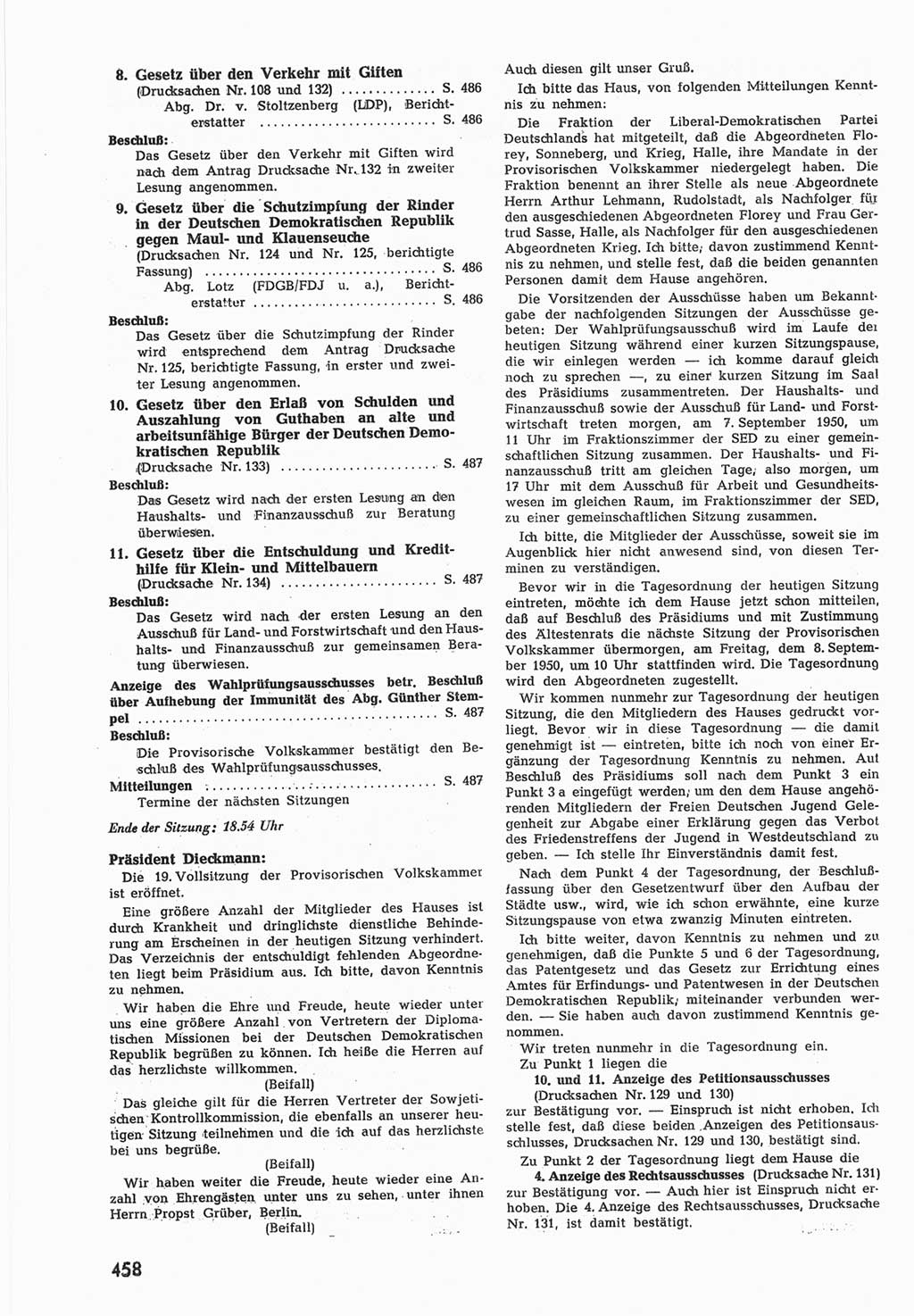 Provisorische Volkskammer (VK) der Deutschen Demokratischen Republik (DDR) 1949-1950, Dokument 476 (Prov. VK DDR 1949-1950, Dok. 476)