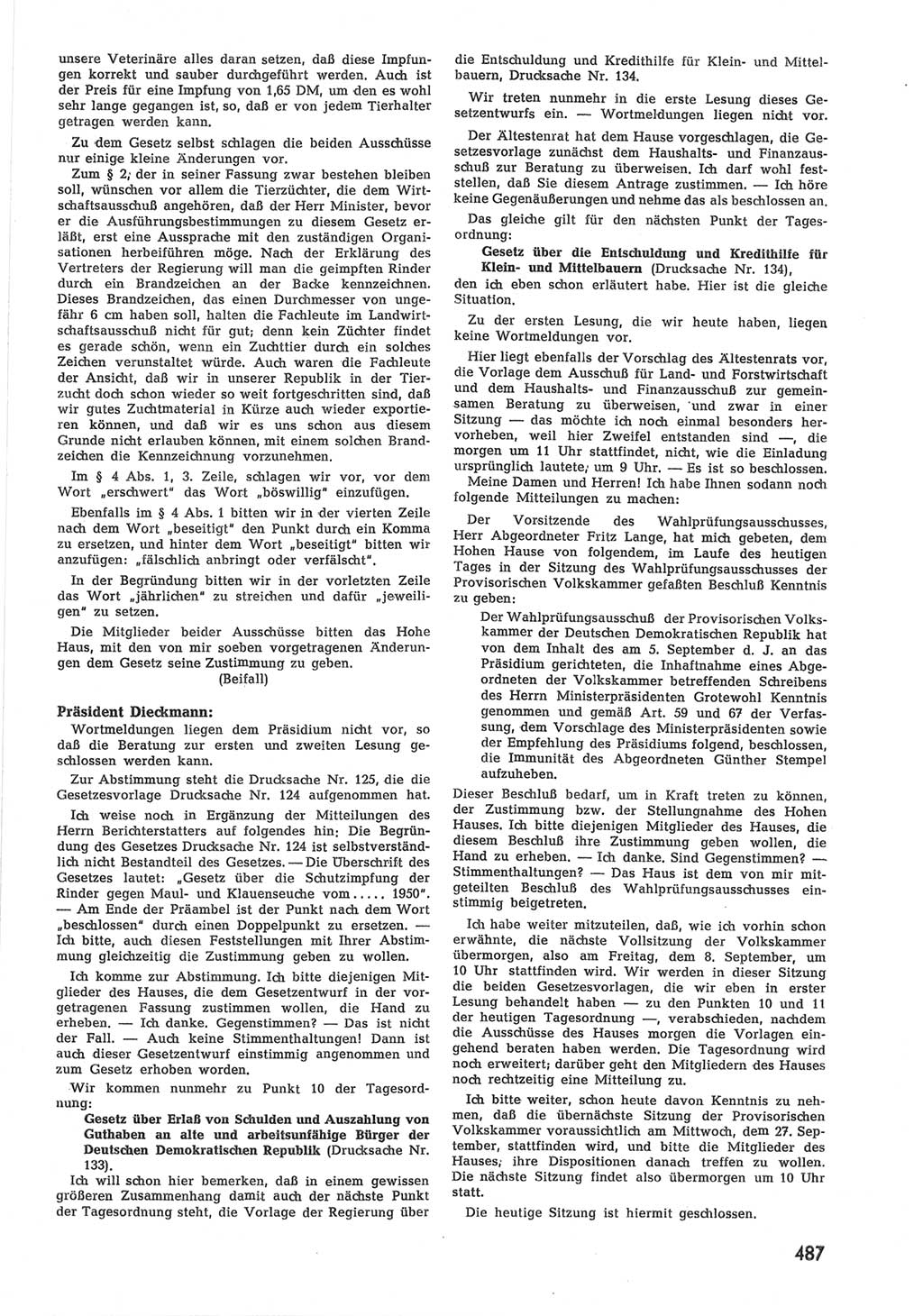 Provisorische Volkskammer (VK) der Deutschen Demokratischen Republik (DDR) 1949-1950, Dokument 505 (Prov. VK DDR 1949-1950, Dok. 505)