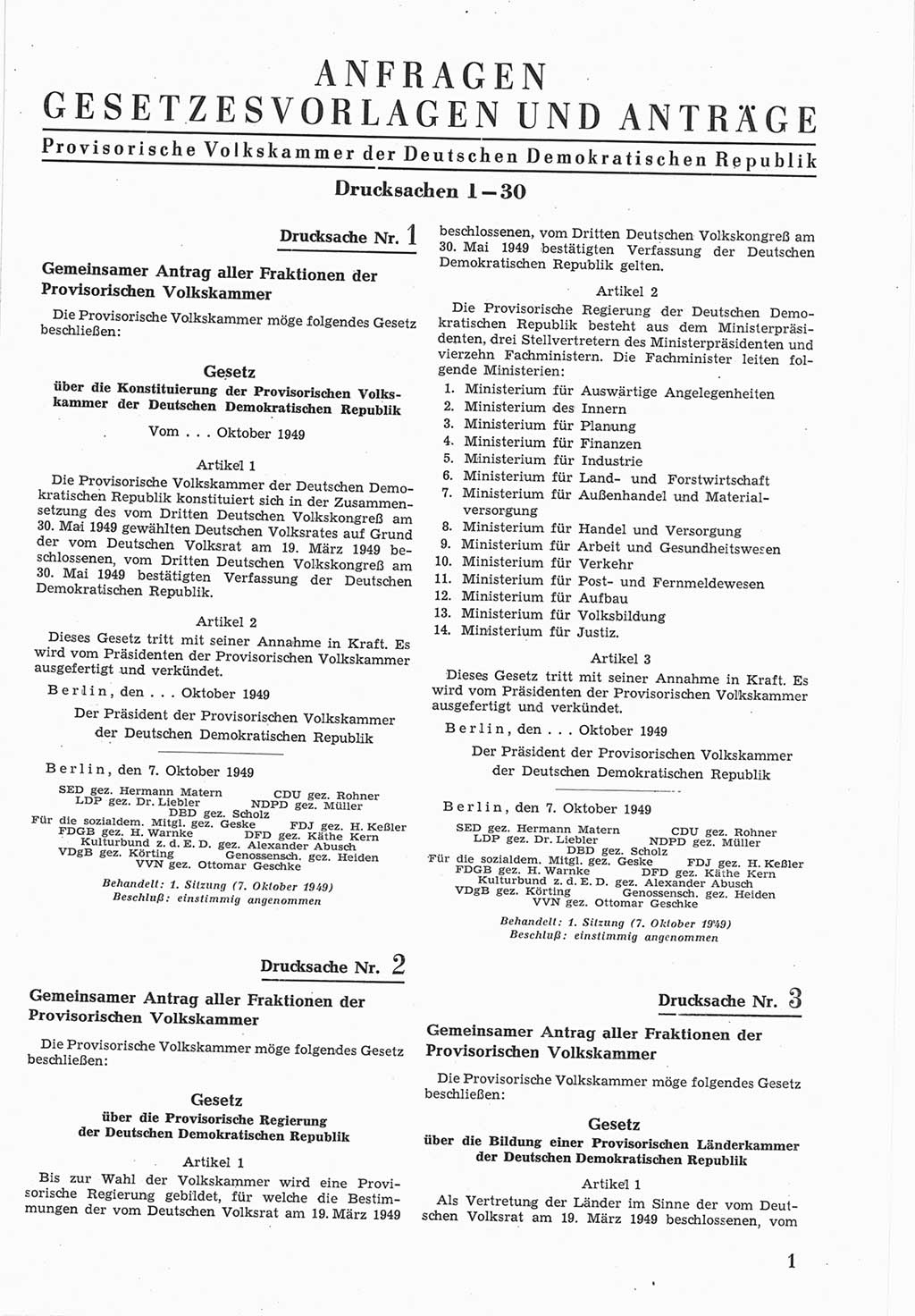 Provisorische Volkskammer (VK) der Deutschen Demokratischen Republik (DDR) 1949-1950, Dokument 569 (Prov. VK DDR 1949-1950, Dok. 569)