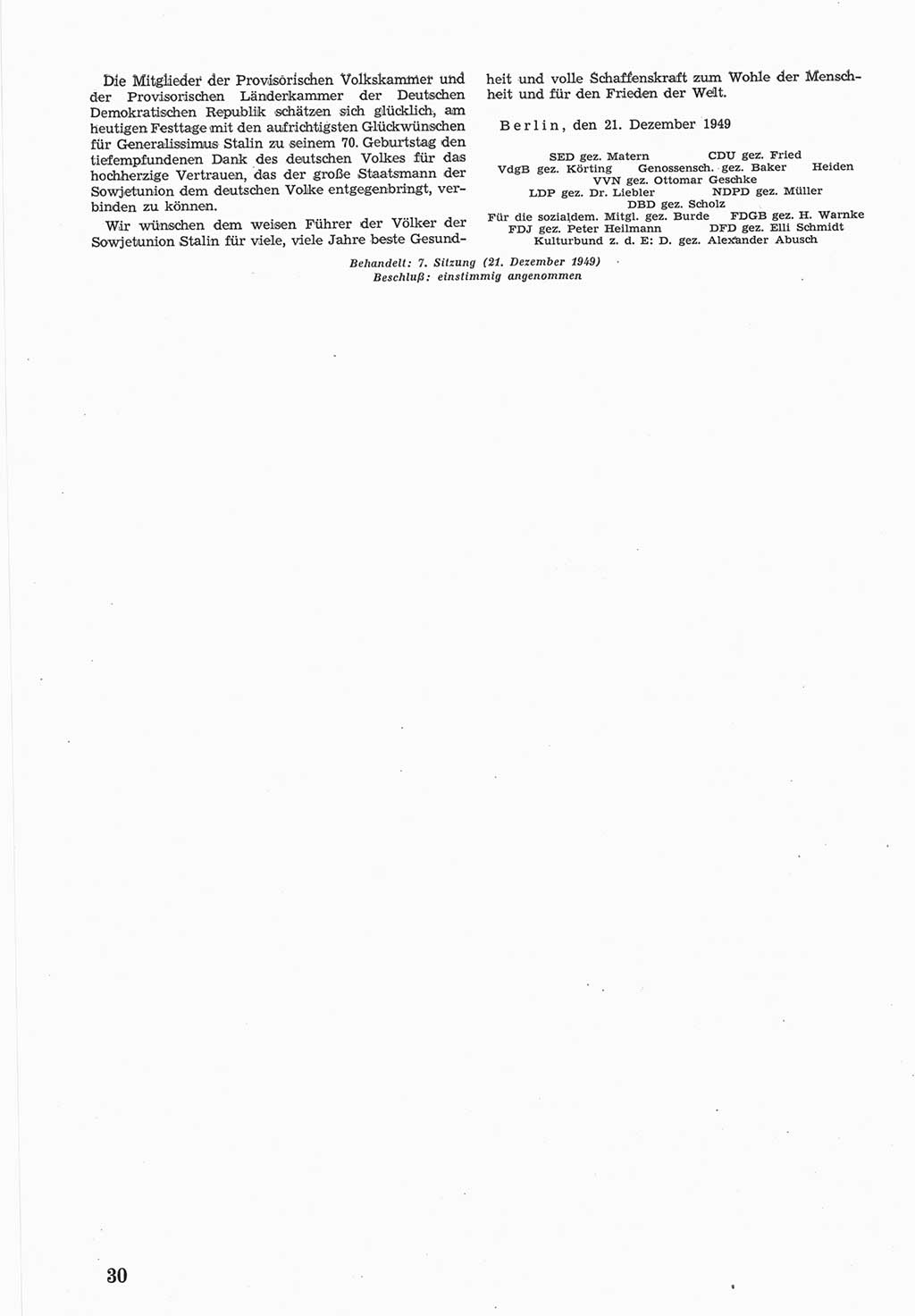 Provisorische Volkskammer (VK) der Deutschen Demokratischen Republik (DDR) 1949-1950, Dokument 598 (Prov. VK DDR 1949-1950, Dok. 598)