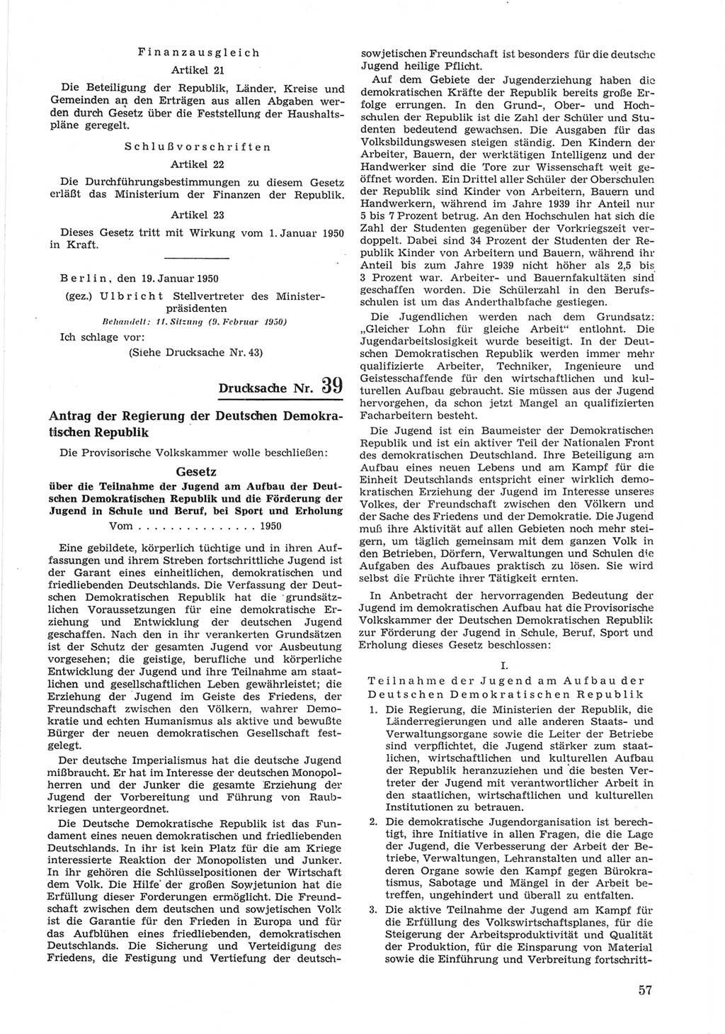 Provisorische Volkskammer (VK) der Deutschen Demokratischen Republik (DDR) 1949-1950, Dokument 657 (Prov. VK DDR 1949-1950, Dok. 657)