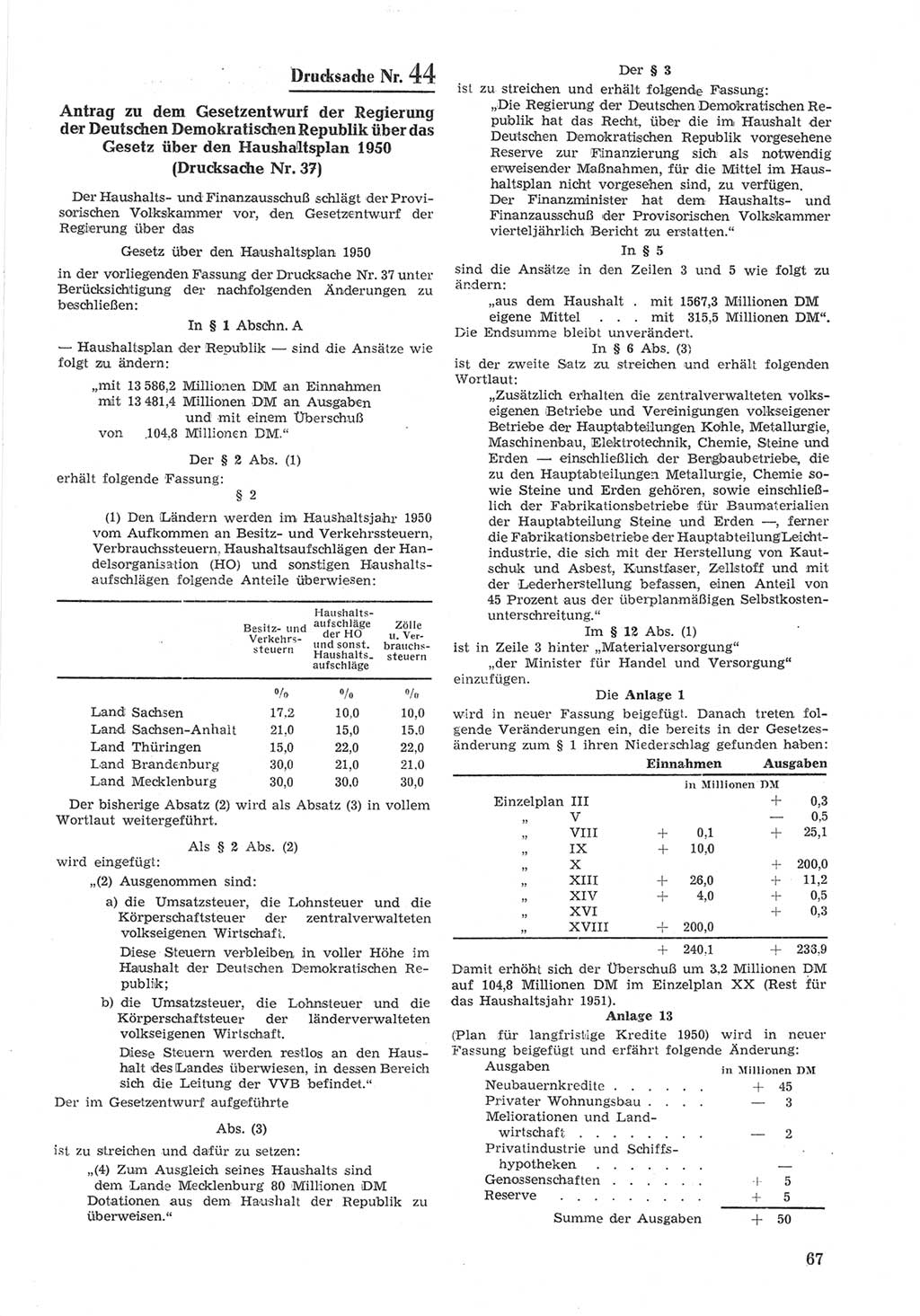 Provisorische Volkskammer (VK) der Deutschen Demokratischen Republik (DDR) 1949-1950, Dokument 667 (Prov. VK DDR 1949-1950, Dok. 667)