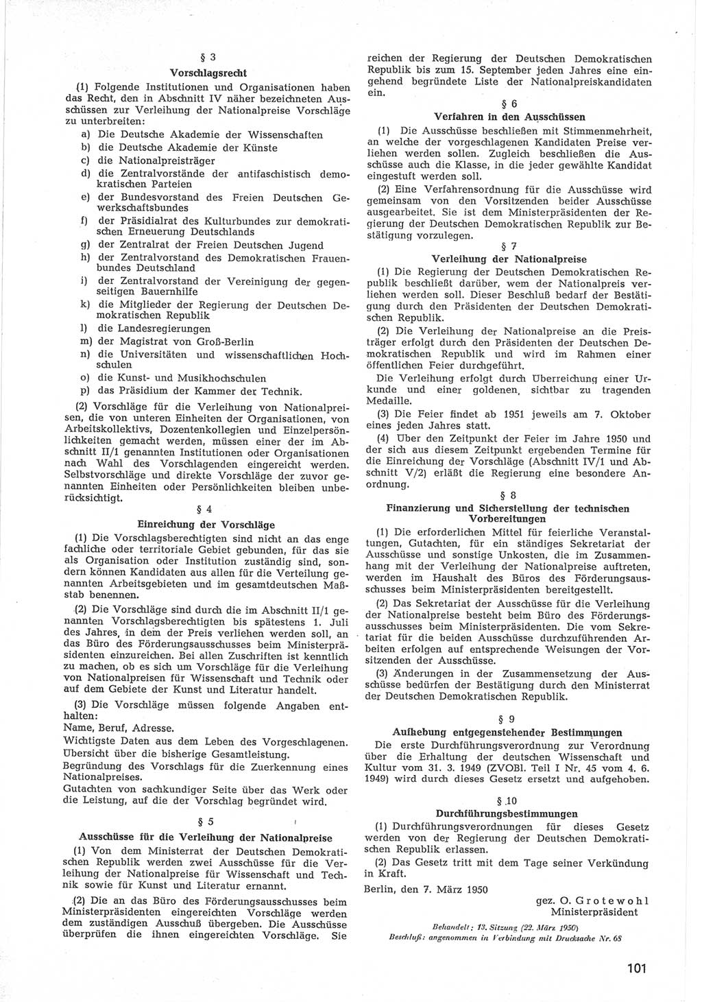 Provisorische Volkskammer (VK) der Deutschen Demokratischen Republik (DDR) 1949-1950, Dokument 703 (Prov. VK DDR 1949-1950, Dok. 703)