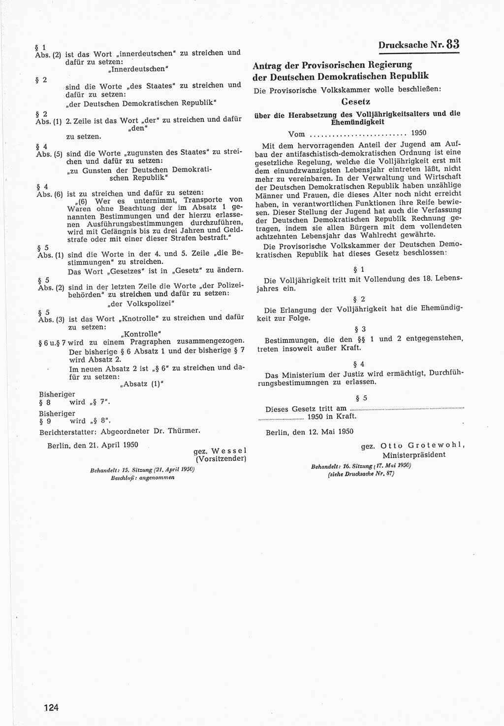 Provisorische Volkskammer (VK) der Deutschen Demokratischen Republik (DDR) 1949-1950, Dokument 726 (Prov. VK DDR 1949-1950, Dok. 726)