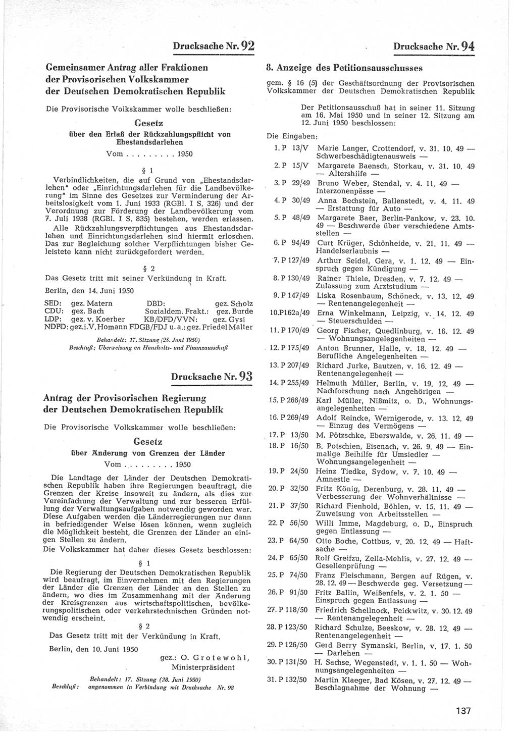 Provisorische Volkskammer (VK) der Deutschen Demokratischen Republik (DDR) 1949-1950, Dokument 739 (Prov. VK DDR 1949-1950, Dok. 739)