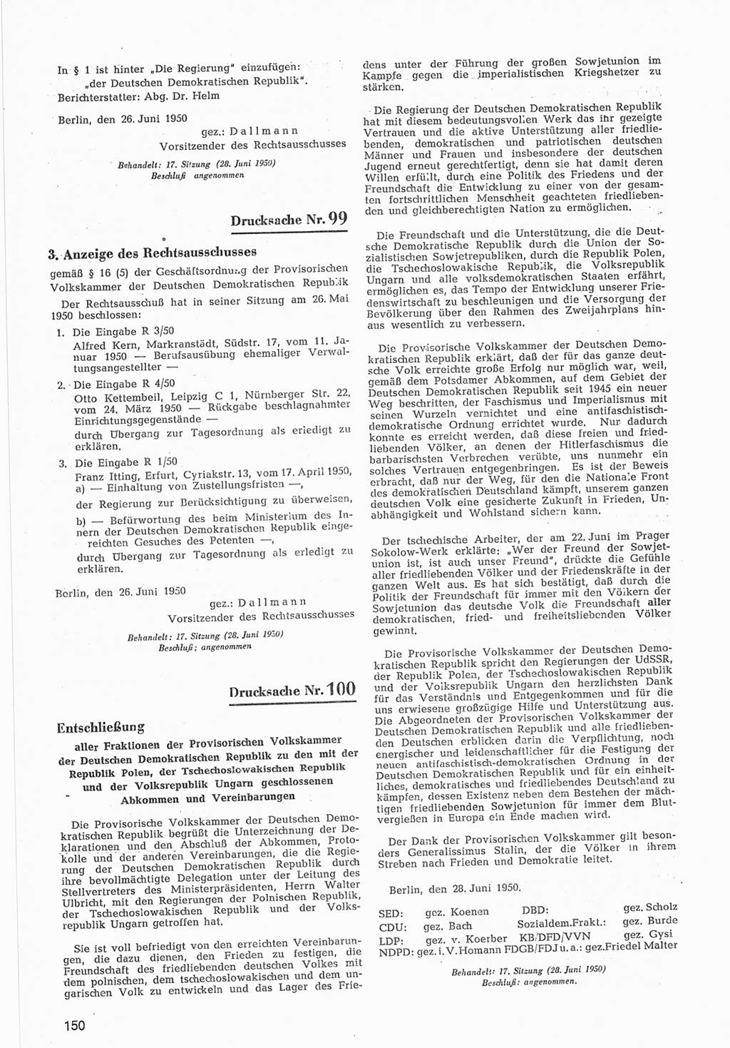 Provisorische Volkskammer (VK) der Deutschen Demokratischen Republik (DDR) 1949-1950, Dokument 752 (Prov. VK DDR 1949-1950, Dok. 752)