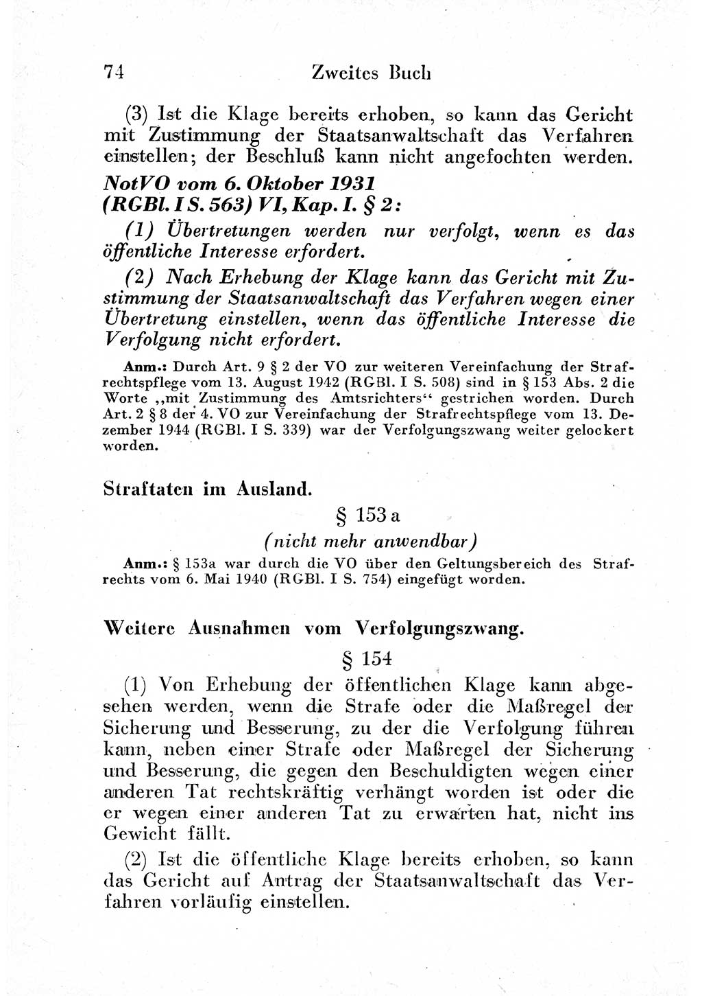 Strafprozeßordnung (StPO), Gerichtsverfassungsgesetz (GVG) und zahlreiche Nebengesetze der sowjetischen Besatzungszone (SBZ) in Deutschland 1949, Seite 74 (StPO GVG Ges. SBZ Dtl. 1949, S. 74)