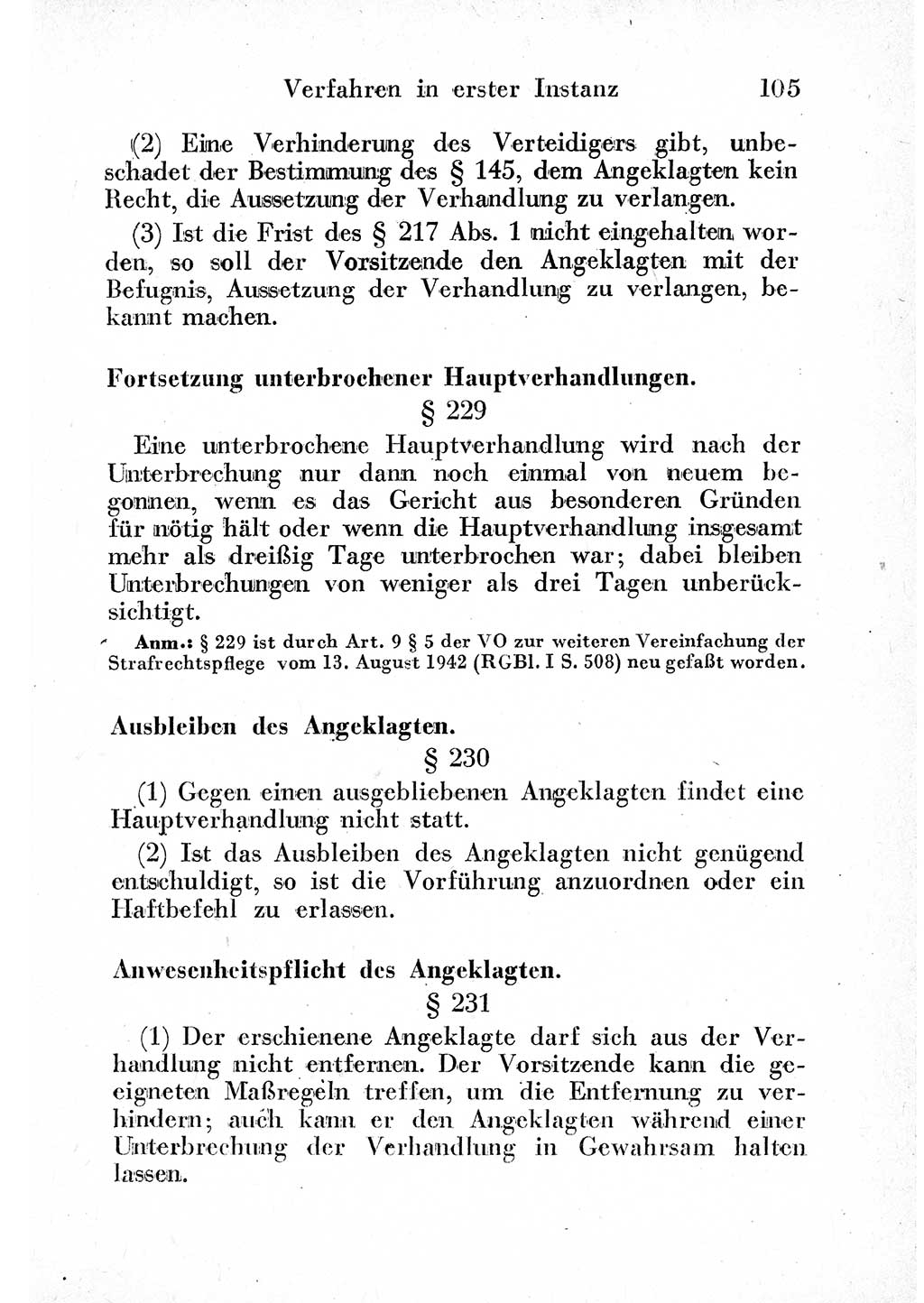 Strafprozeßordnung (StPO), Gerichtsverfassungsgesetz (GVG) und zahlreiche Nebengesetze der sowjetischen Besatzungszone (SBZ) in Deutschland 1949, Seite 105 (StPO GVG Ges. SBZ Dtl. 1949, S. 105)