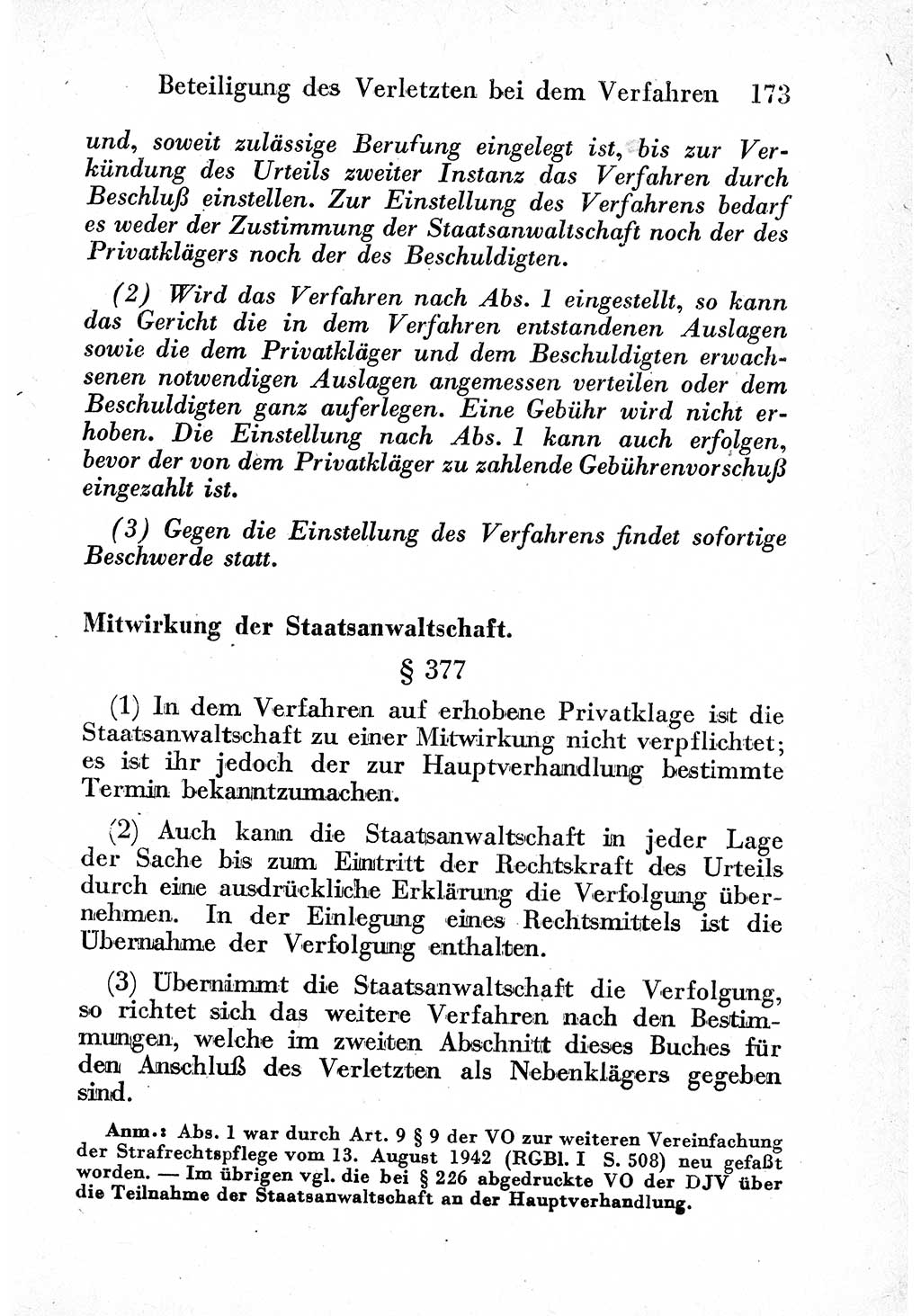 Strafprozeßordnung (StPO), Gerichtsverfassungsgesetz (GVG) und zahlreiche Nebengesetze der sowjetischen Besatzungszone (SBZ) in Deutschland 1949, Seite 173 (StPO GVG Ges. SBZ Dtl. 1949, S. 173)