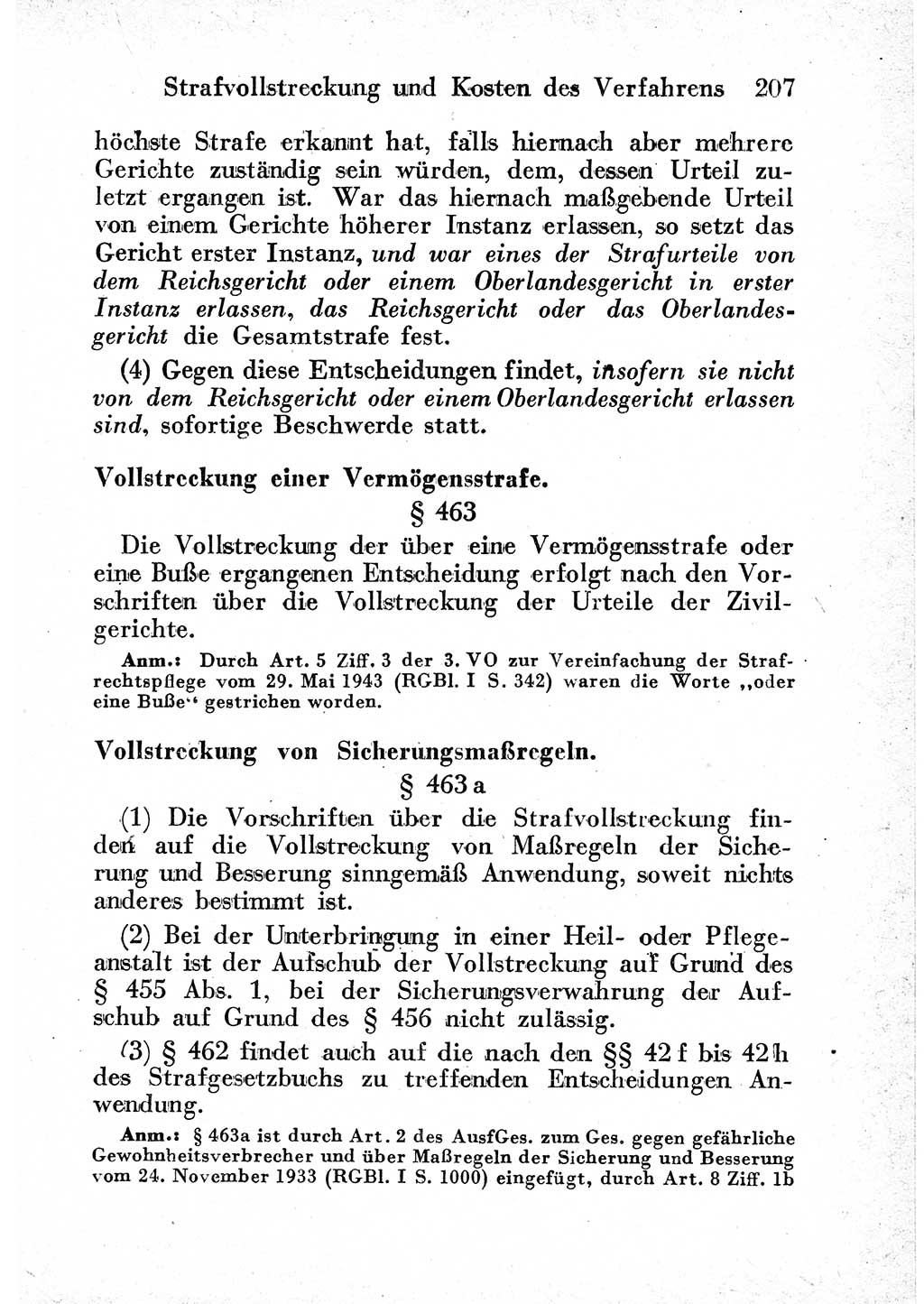 StrafprozeÃŸordnung (StPO), Gerichtsverfassungsgesetz (GVG) und zahlreiche Nebengesetze der sowjetischen Besatzungszone (SBZ) in Deutschland 1949, Seite 207 (StPO GVG Ges. SBZ Dtl. 1949, S. 207)