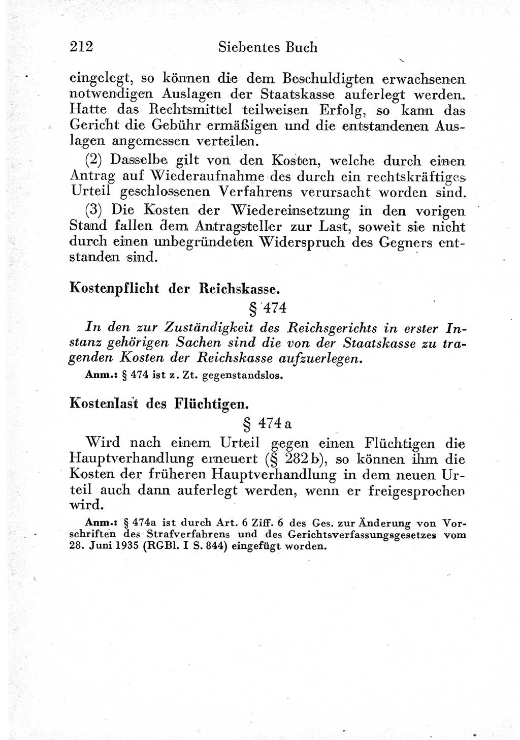 Strafprozeßordnung (StPO), Gerichtsverfassungsgesetz (GVG) und zahlreiche Nebengesetze der sowjetischen Besatzungszone (SBZ) in Deutschland 1949, Seite 212 (StPO GVG Ges. SBZ Dtl. 1949, S. 212)