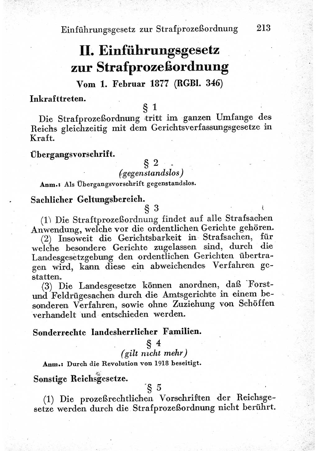 Strafprozeßordnung (StPO), Gerichtsverfassungsgesetz (GVG) und zahlreiche Nebengesetze der sowjetischen Besatzungszone (SBZ) in Deutschland 1949, Seite 213 (StPO GVG Ges. SBZ Dtl. 1949, S. 213)