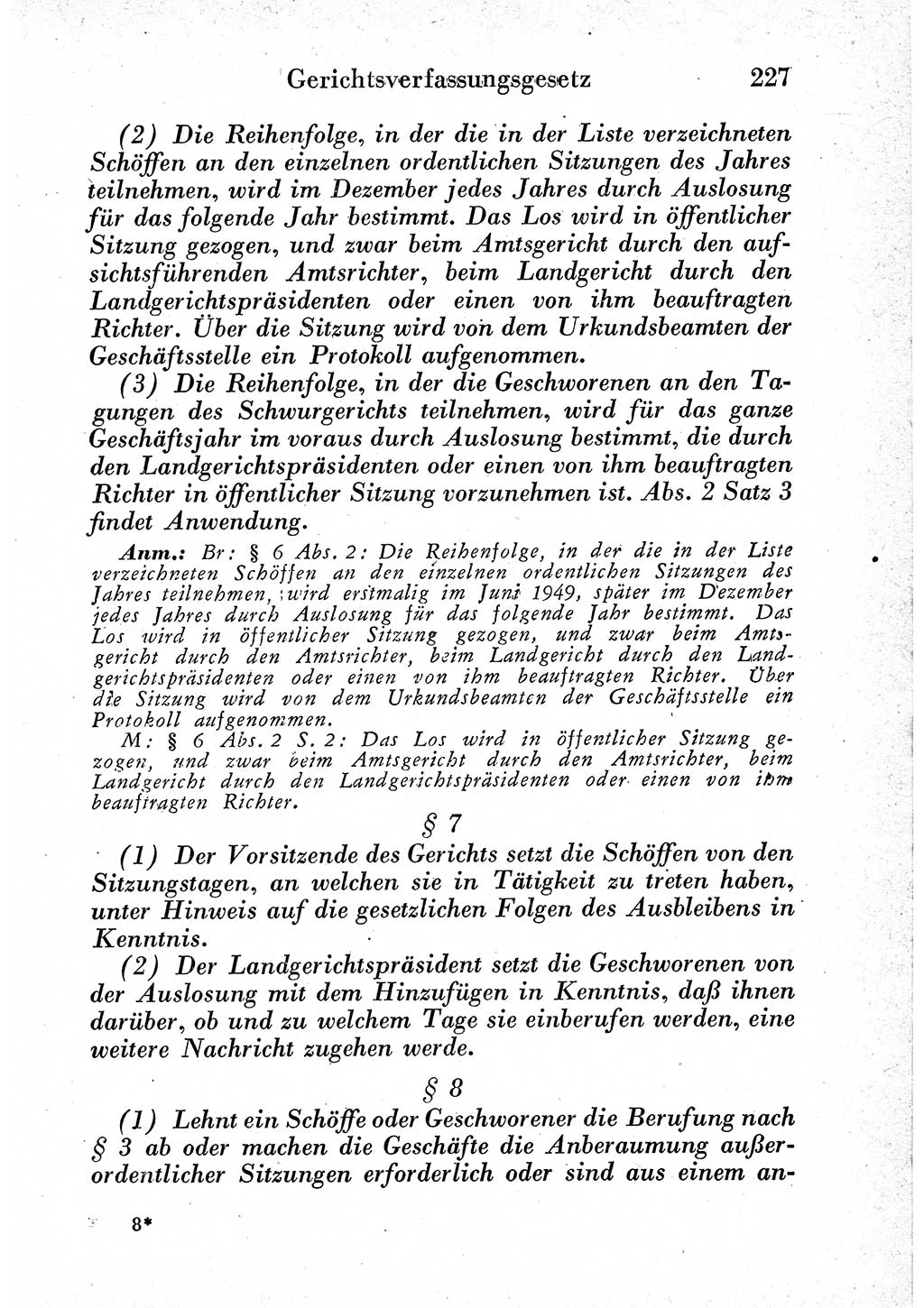 Strafprozeßordnung (StPO), Gerichtsverfassungsgesetz (GVG) und zahlreiche Nebengesetze der sowjetischen Besatzungszone (SBZ) in Deutschland 1949, Seite 227 (StPO GVG Ges. SBZ Dtl. 1949, S. 227)