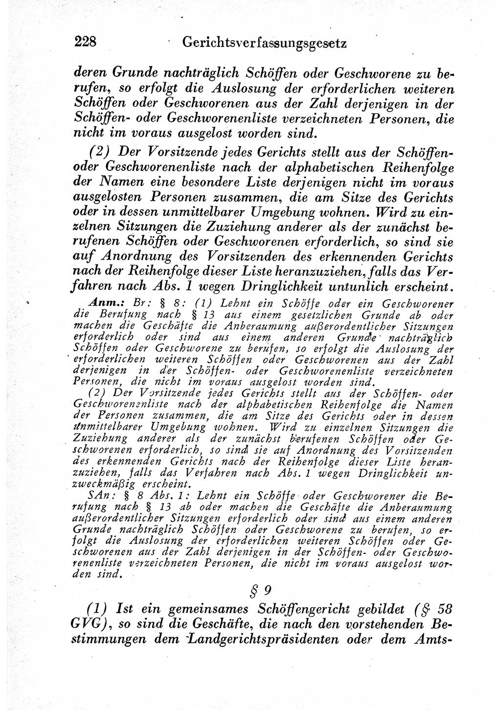 Strafprozeßordnung (StPO), Gerichtsverfassungsgesetz (GVG) und zahlreiche Nebengesetze der sowjetischen Besatzungszone (SBZ) in Deutschland 1949, Seite 228 (StPO GVG Ges. SBZ Dtl. 1949, S. 228)