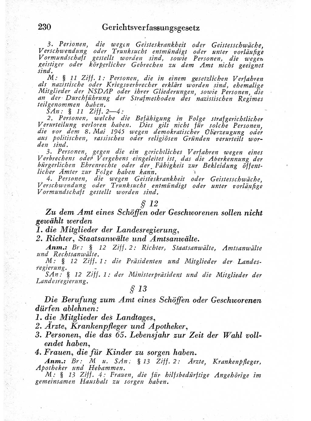 Strafprozeßordnung (StPO), Gerichtsverfassungsgesetz (GVG) und zahlreiche Nebengesetze der sowjetischen Besatzungszone (SBZ) in Deutschland 1949, Seite 230 (StPO GVG Ges. SBZ Dtl. 1949, S. 230)