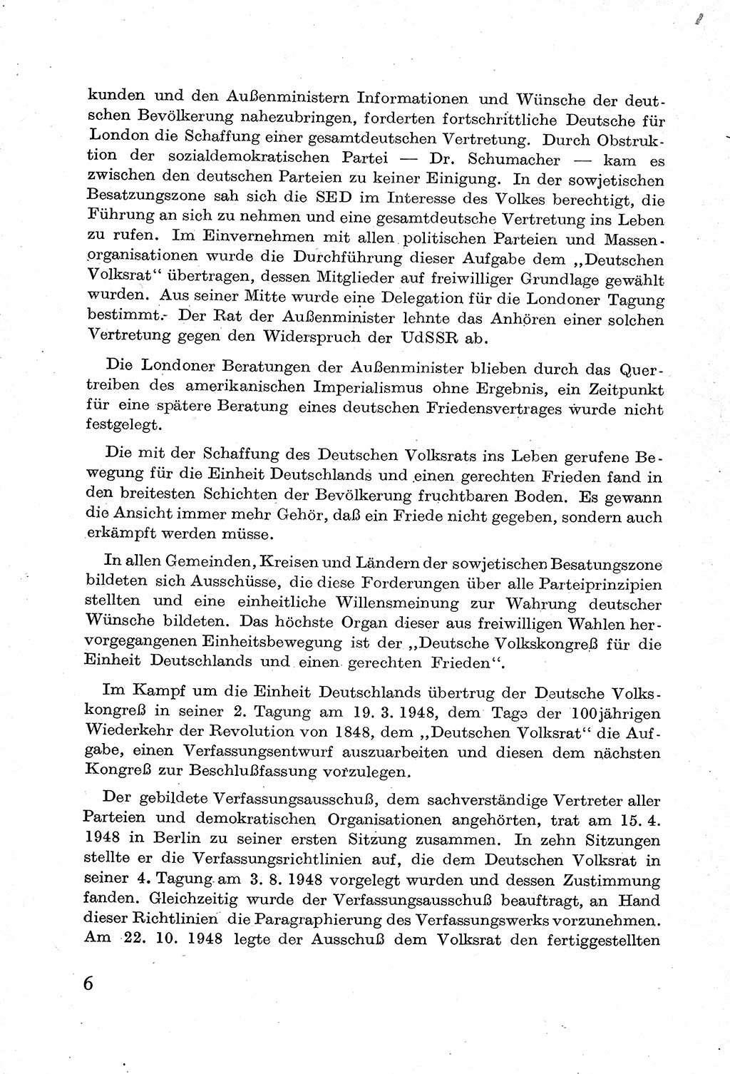 Verfassung der Deutschen Demokratischen Republik (DDR) mit einer Einleitung von Karl Steinhoff 1949, Seite 6 (Verf. DDR Einl. K. S. 1949, S. 6)