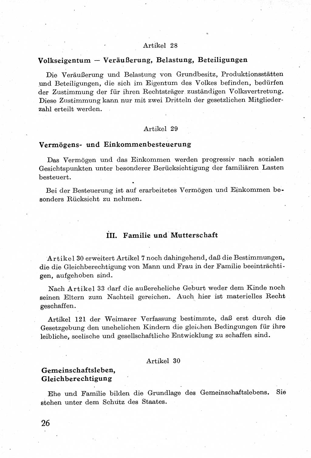 Verfassung der Deutschen Demokratischen Republik (DDR) mit einer Einleitung von Karl Steinhoff 1949, Seite 26 (Verf. DDR Einl. K. S. 1949, S. 26)