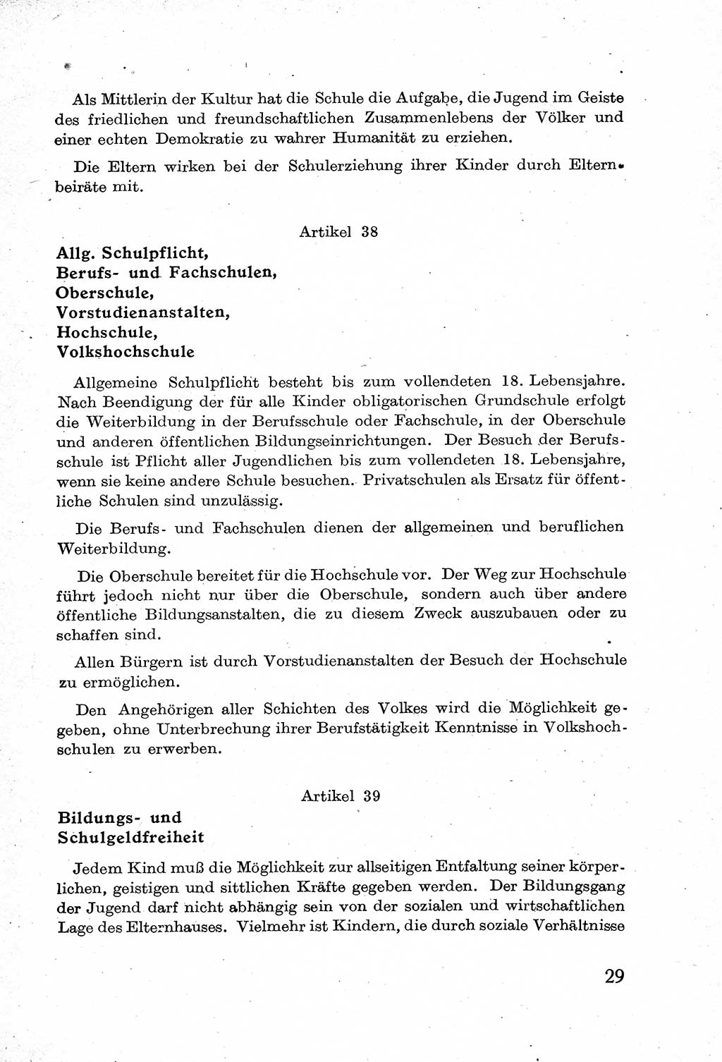 Verfassung der Deutschen Demokratischen Republik (DDR) mit einer Einleitung von Karl Steinhoff 1949, Seite 29 (Verf. DDR Einl. K. S. 1949, S. 29)