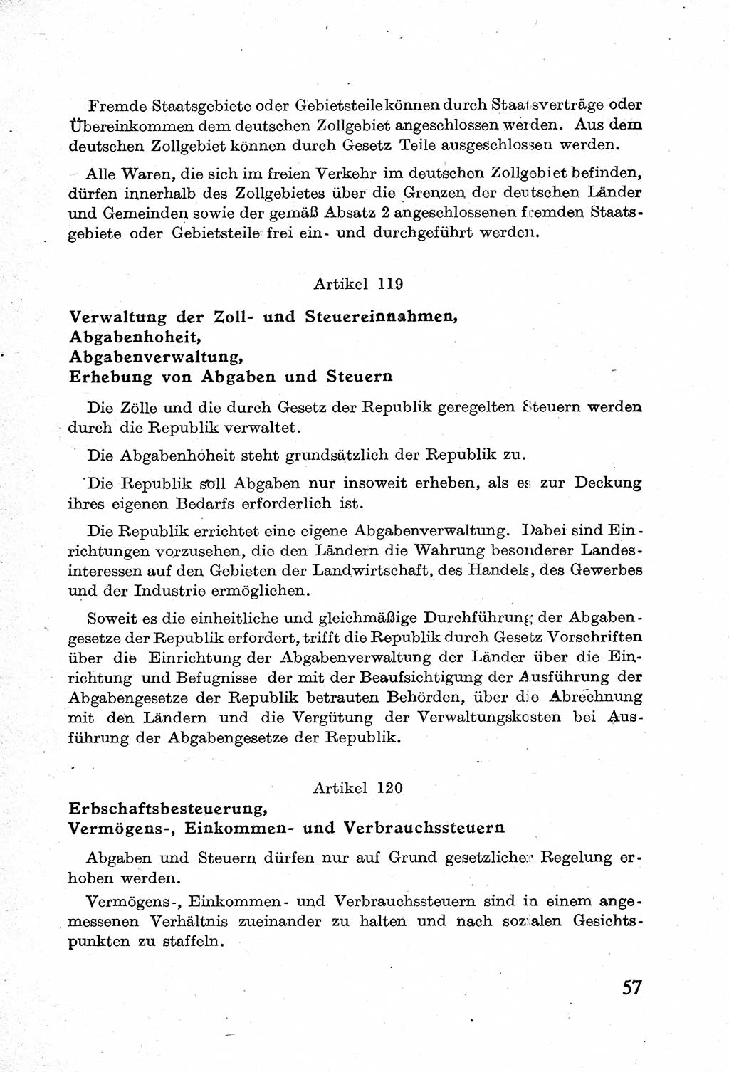 Verfassung der Deutschen Demokratischen Republik (DDR) mit einer Einleitung von Karl Steinhoff 1949, Seite 57 (Verf. DDR Einl. K. S. 1949, S. 57)