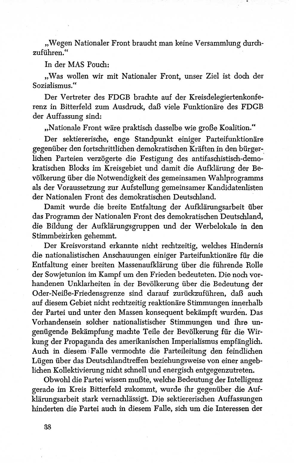 Dokumente der Sozialistischen Einheitspartei Deutschlands (SED) [Deutsche Demokratische Republik (DDR)] 1950-1952, Seite 38 (Dok. SED DDR 1950-1952, S. 38)