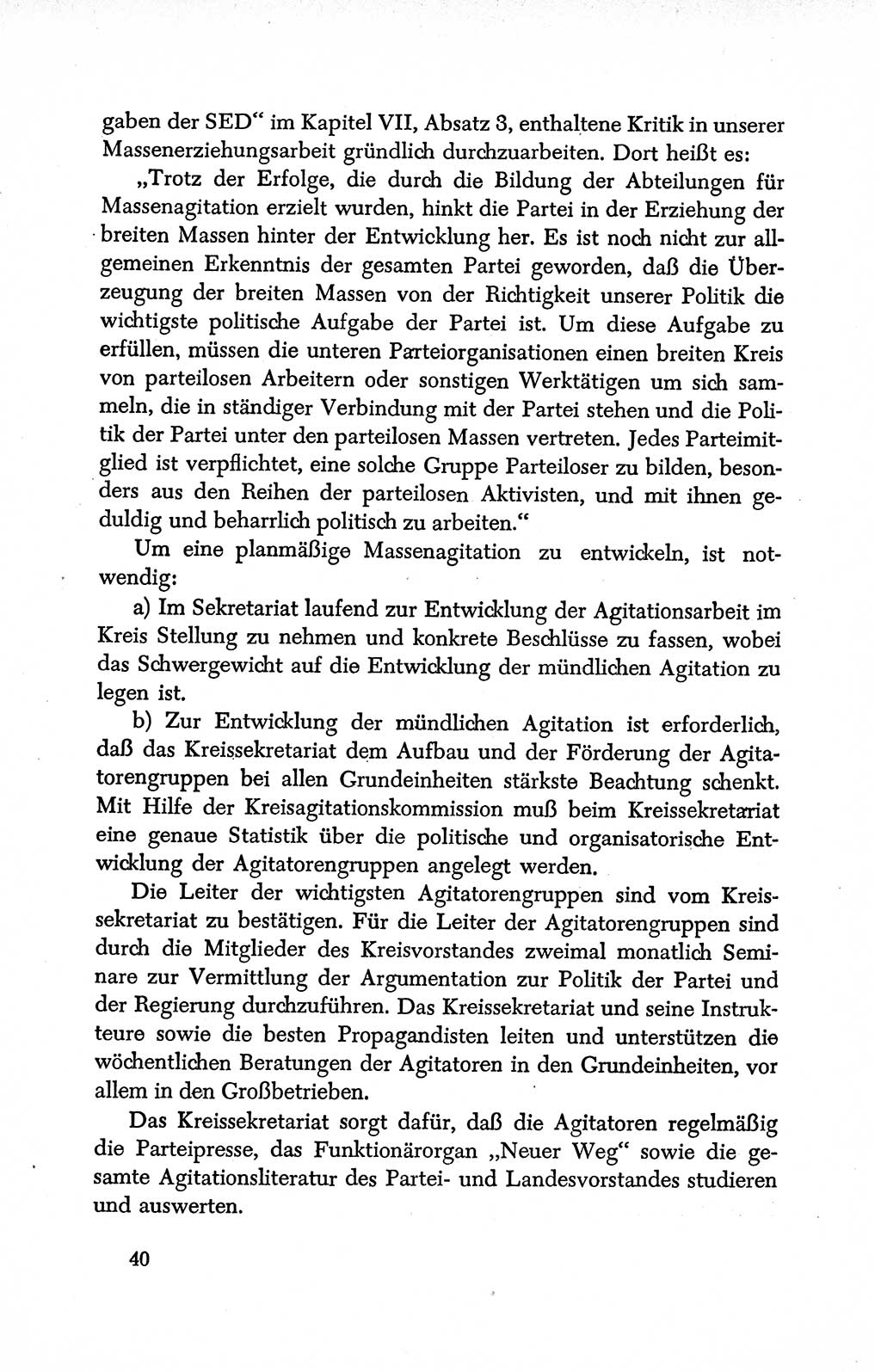 Dokumente der Sozialistischen Einheitspartei Deutschlands (SED) [Deutsche Demokratische Republik (DDR)] 1950-1952, Seite 40 (Dok. SED DDR 1950-1952, S. 40)
