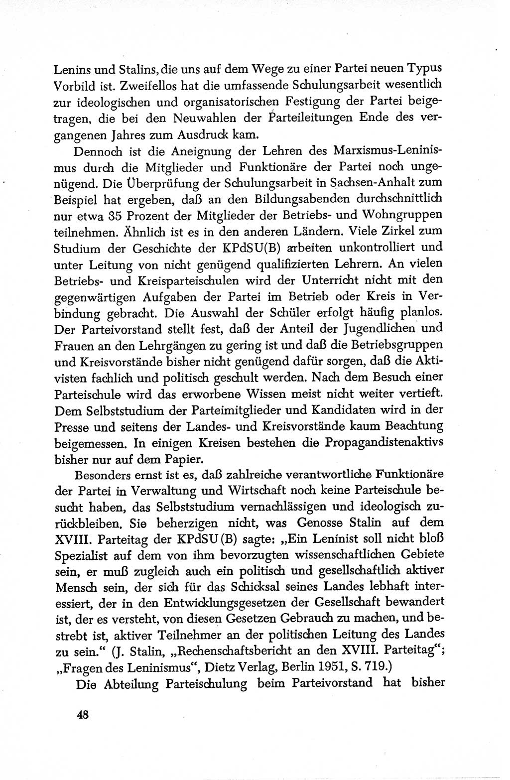 Dokumente der Sozialistischen Einheitspartei Deutschlands (SED) [Deutsche Demokratische Republik (DDR)] 1950-1952, Seite 48 (Dok. SED DDR 1950-1952, S. 48)