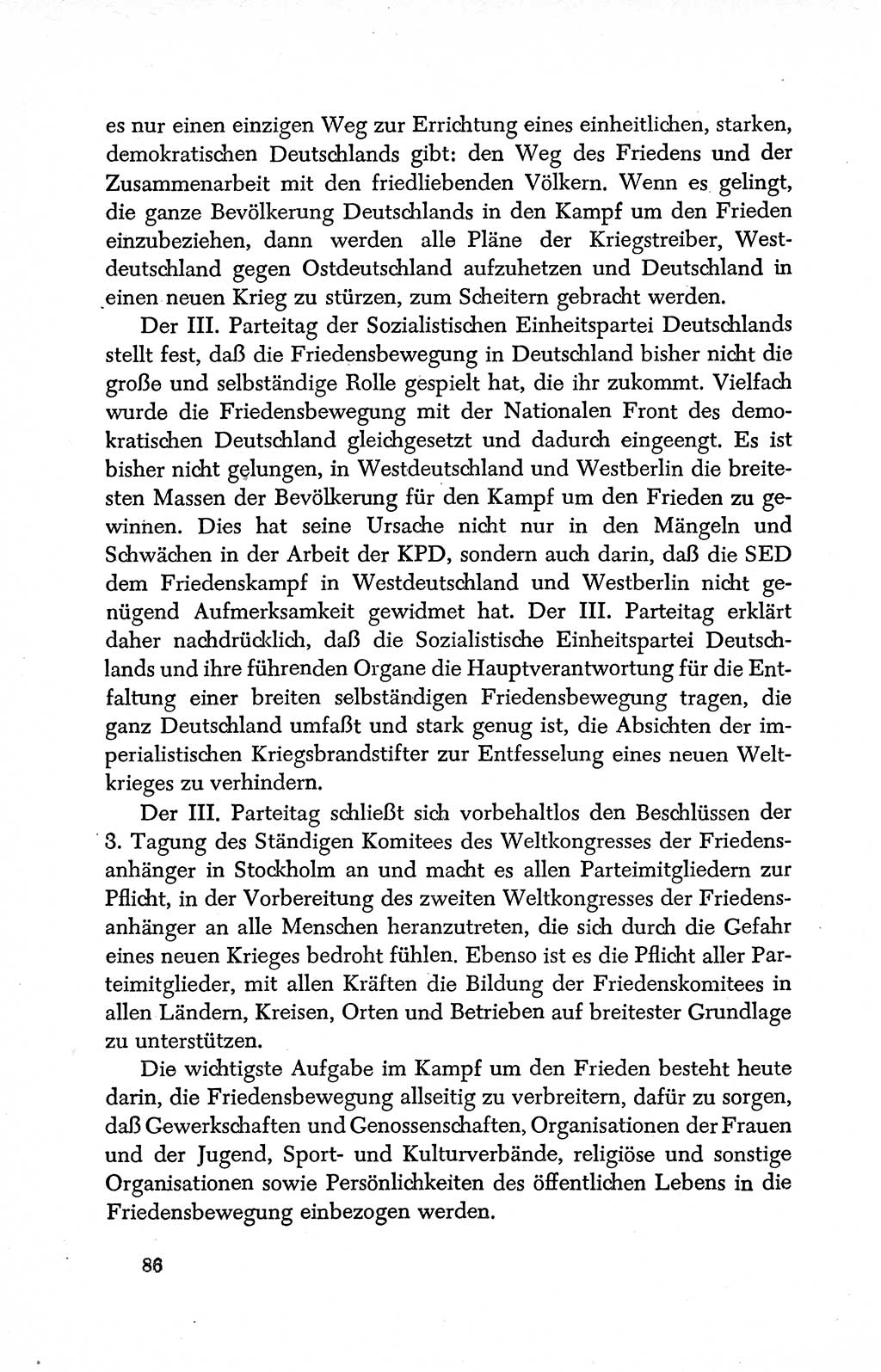 Dokumente der Sozialistischen Einheitspartei Deutschlands (SED) [Deutsche Demokratische Republik (DDR)] 1950-1952, Seite 86 (Dok. SED DDR 1950-1952, S. 86)